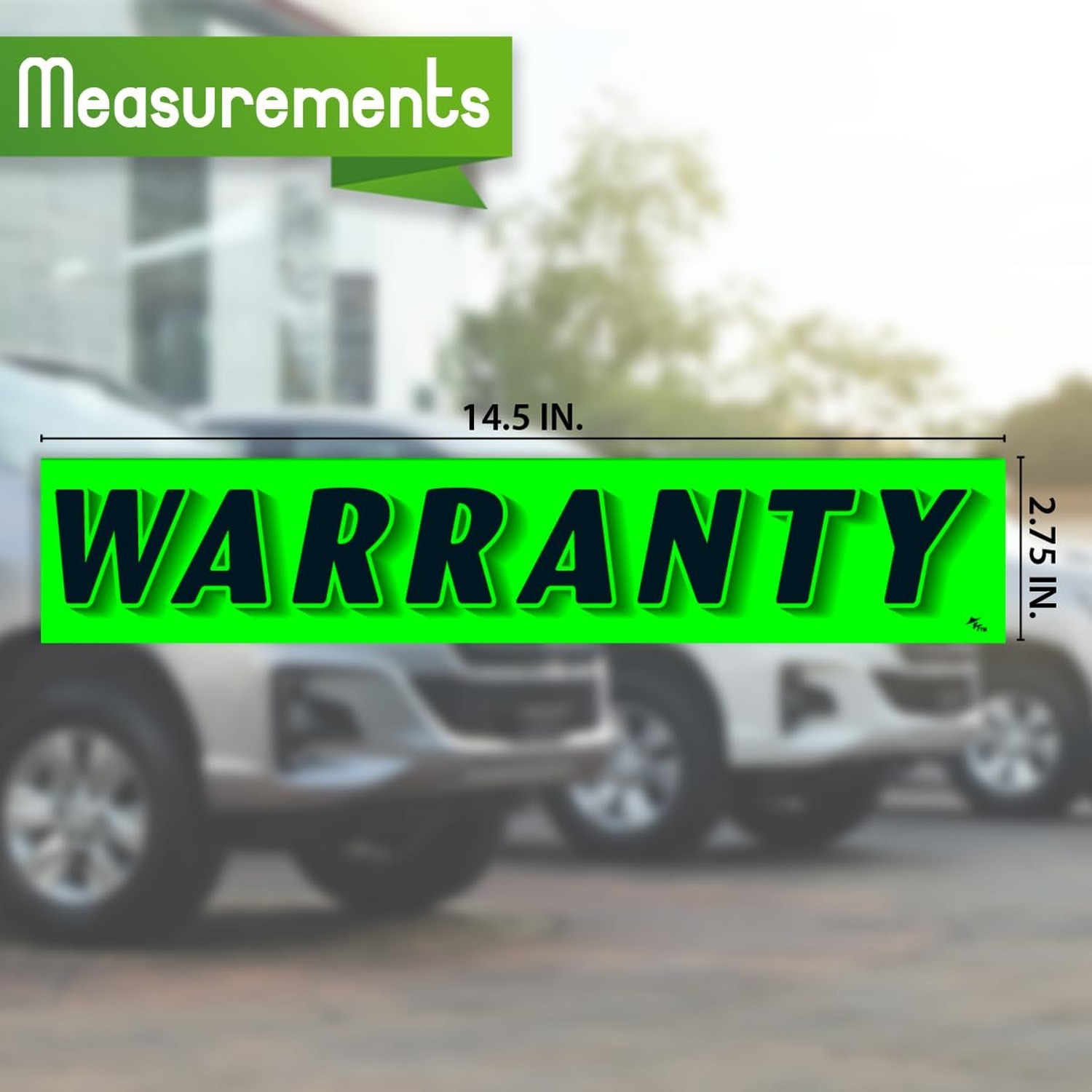 Versa-Tags Warranty Windshield Stickers, Chartreuse Green, 12-Pack | Measurin…