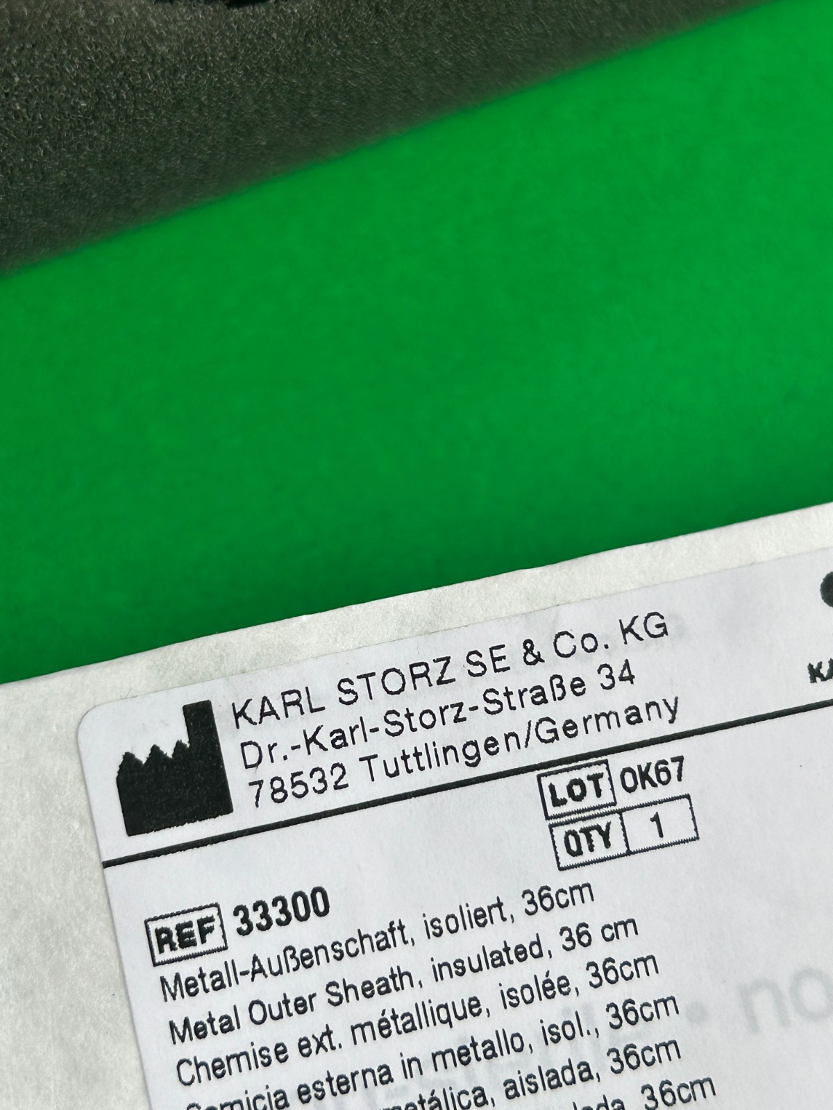 Karl Storz 33300 Metal Outer Sheath, Insulated, 36cm