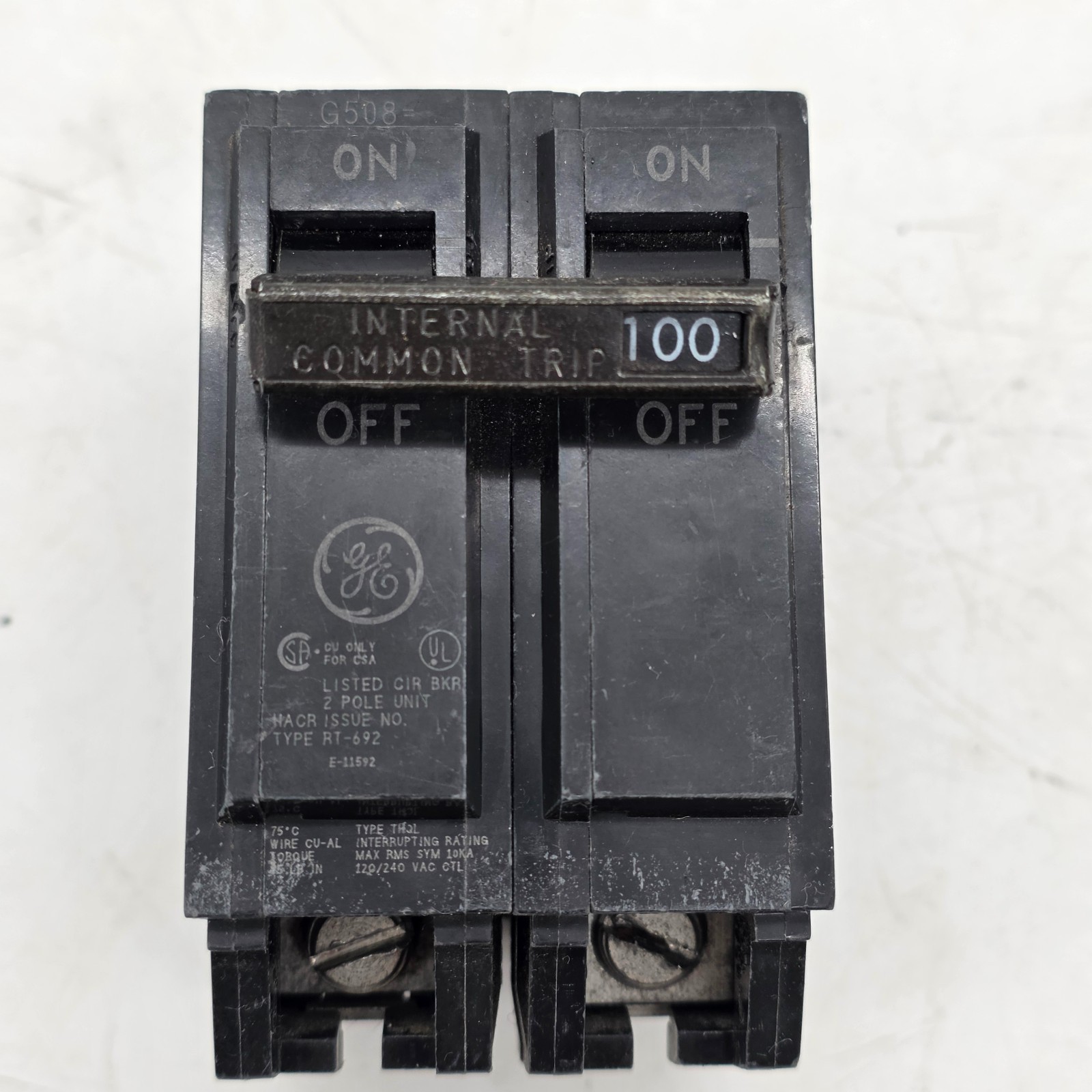 GE THQL2100 100 Amp 2-Pole Plug-In Circuit Breaker New Open Box