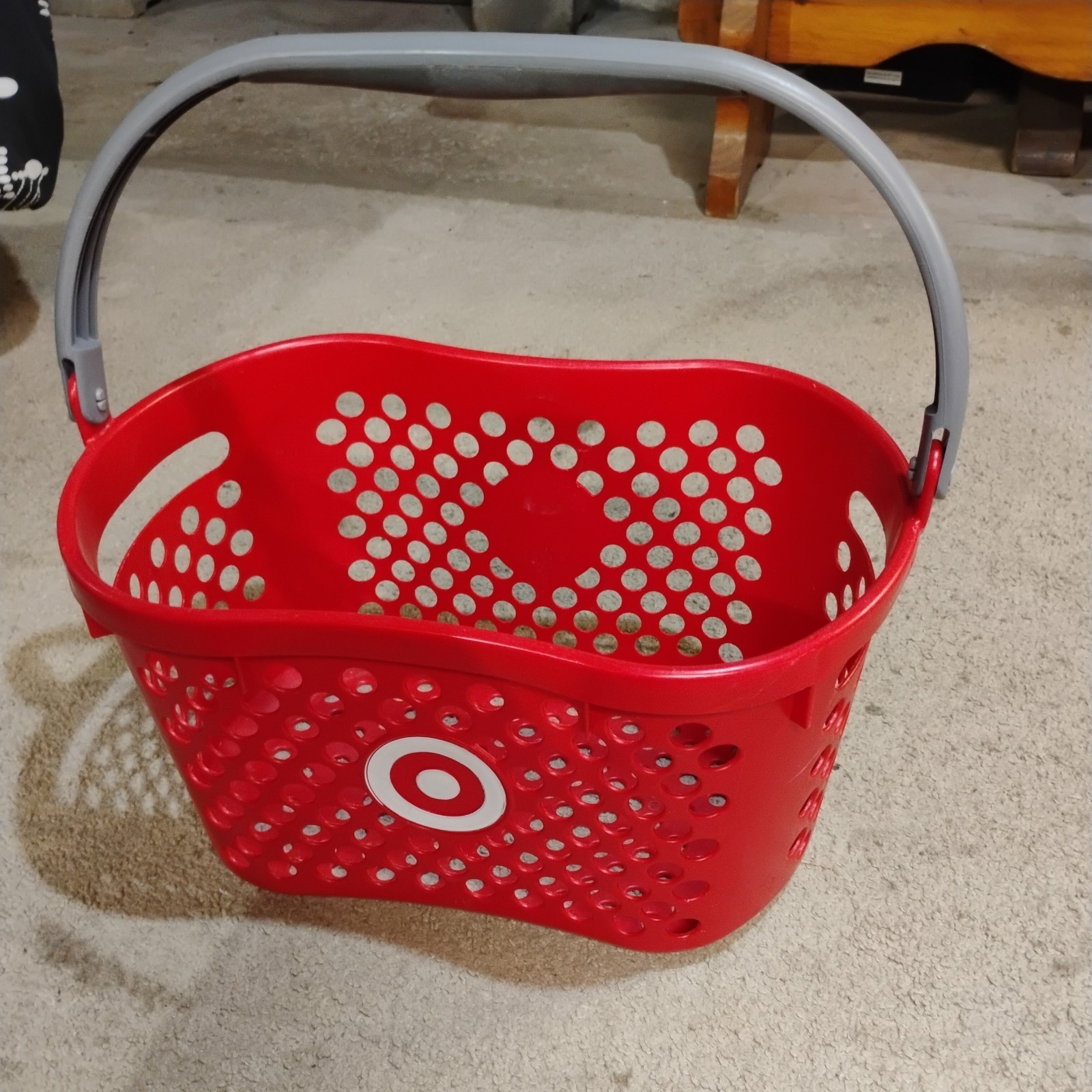 TARGET Red Shopping Basket With Logo. Gray handle and in excellent condition