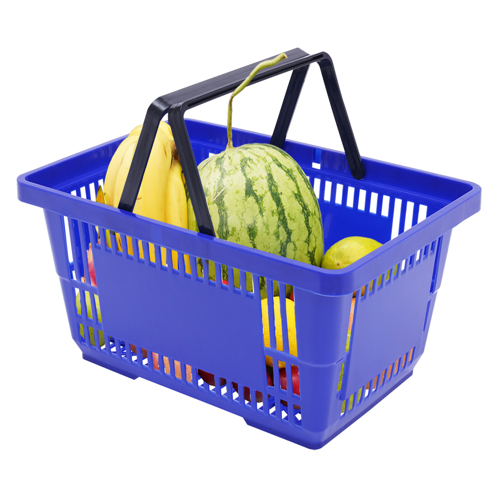 12x Shopping Baskets With Handles Retail Store Supermarket Baskets Stackable NEW