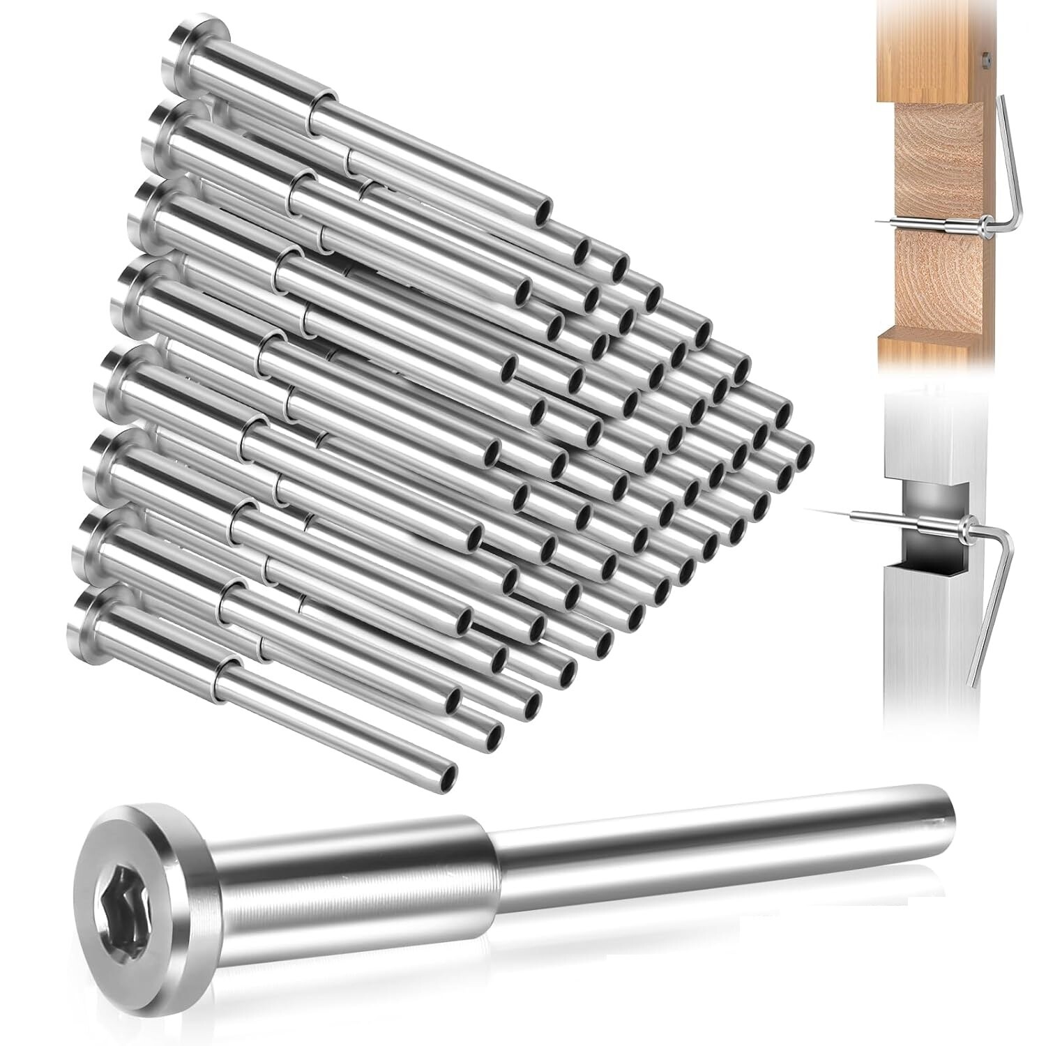 T316 Stainless Steel Swage Threaded Tensioner End Fittings 1/8″ Cable Railing US