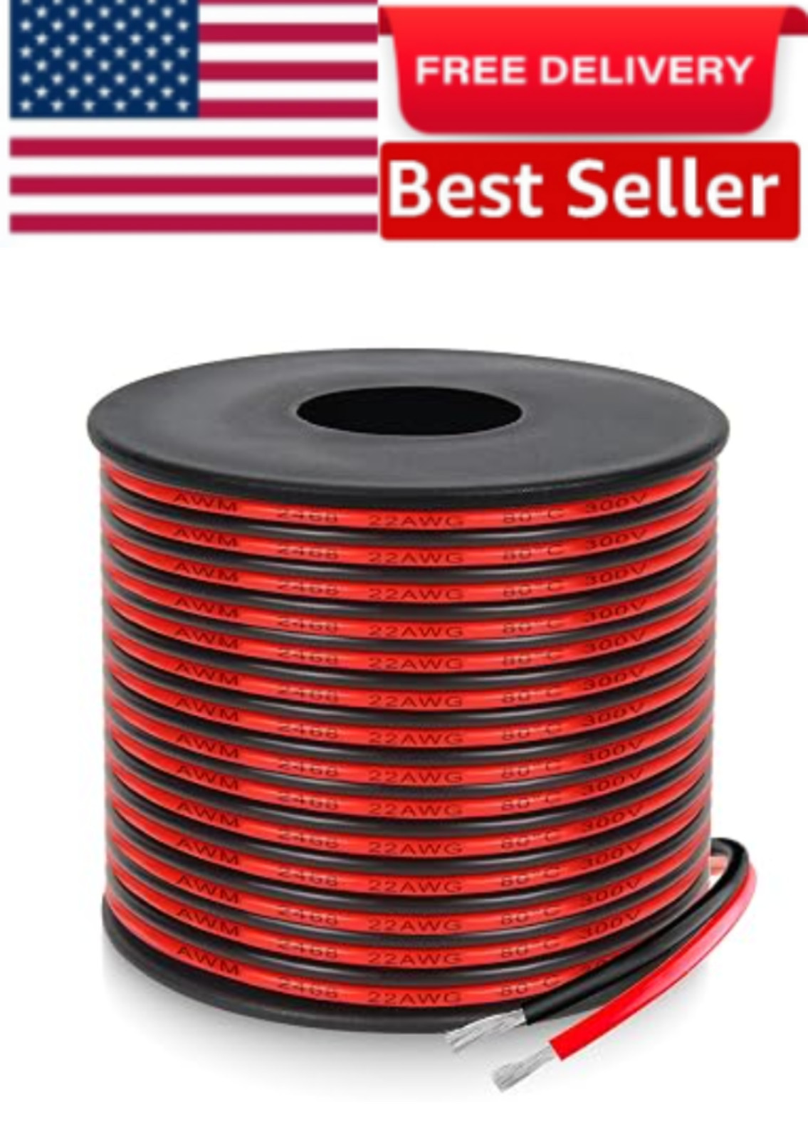 18 Awg Silicone Electrical Wire 2 Conductor Parallel Wire line 60ft Black 30ft