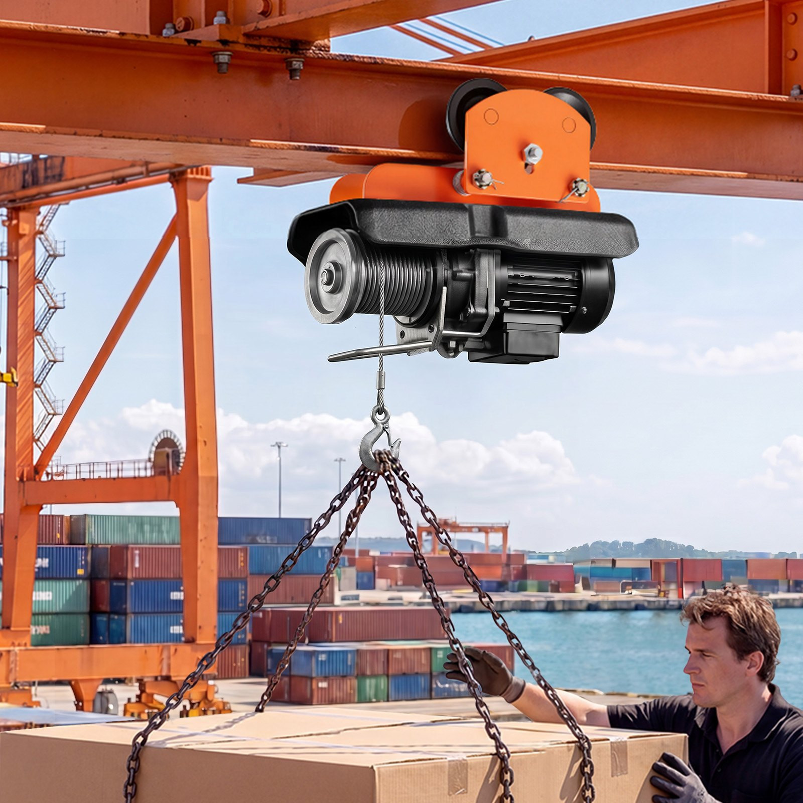 0.5 Ton Manual Trolley 1100LB Push Beam Trolley for Electric Hoists