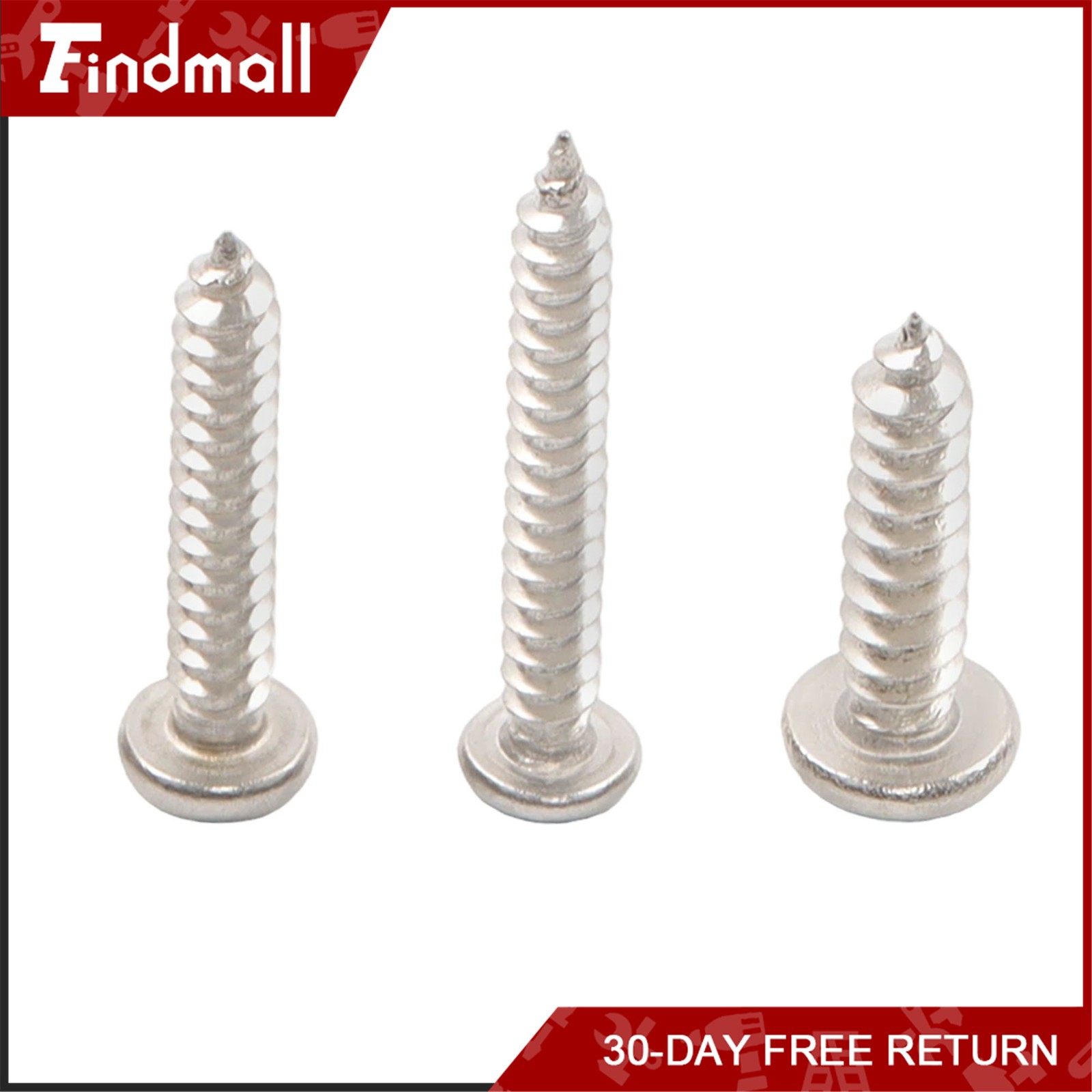 Findmall 780 PCS Pan Head Sheet Metal Screws Assortment Kit #4#6#8#10 Stainless