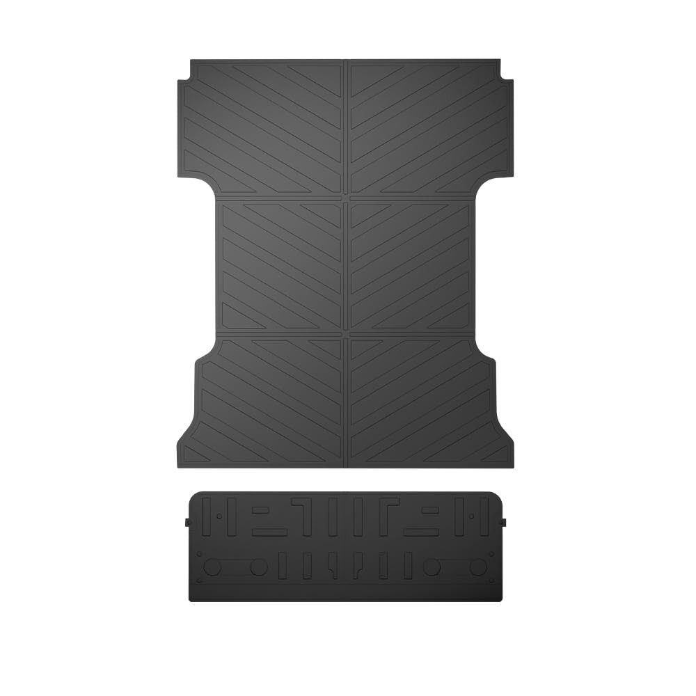 TPE Floor Mats Cargo Liners for Ford F150 2021-2025 6.5FT Bed All Weather Black