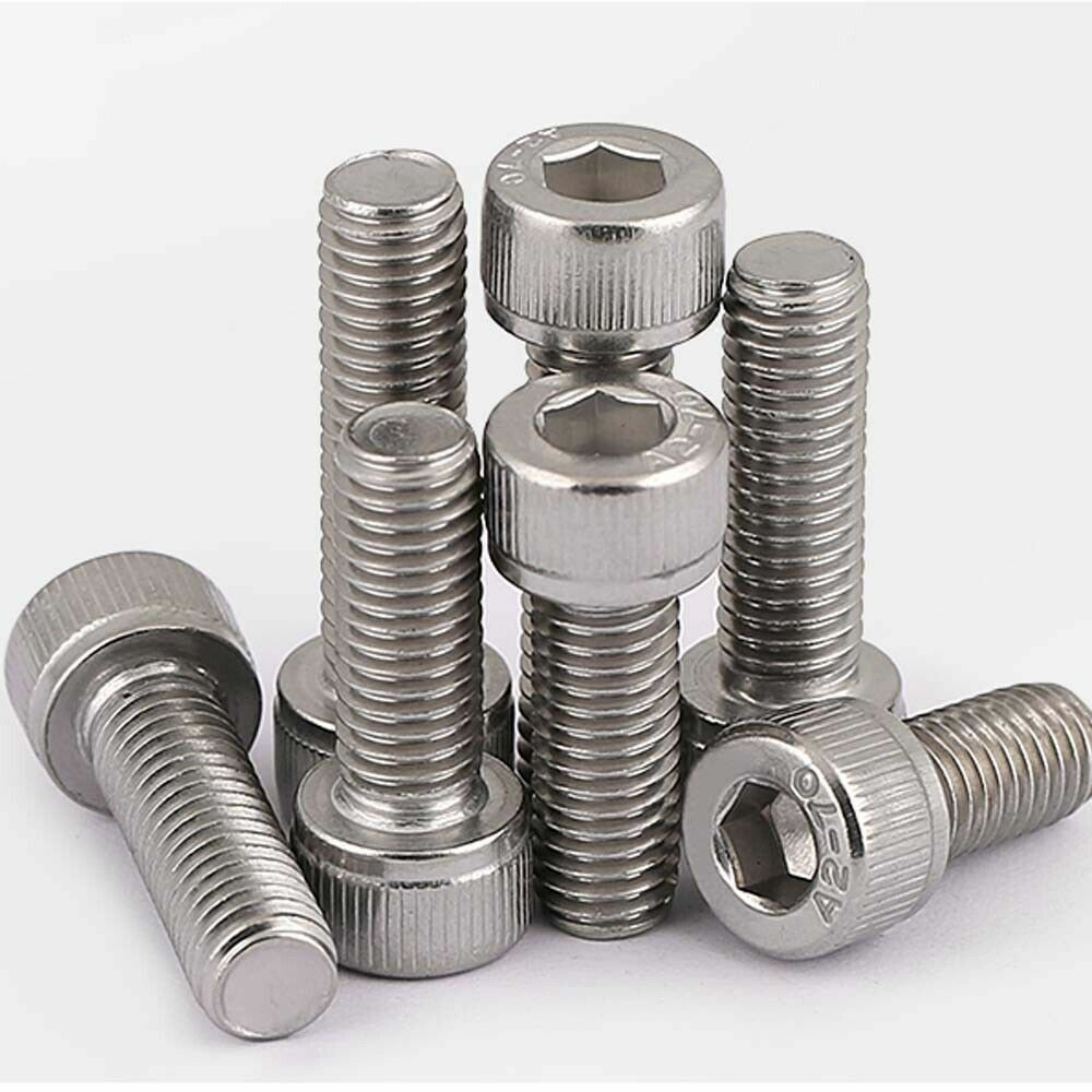 M4 x 75mm 304 Stainless Steel Hex Socket Head Cap Screws Allen Hex Bolts DIN 912