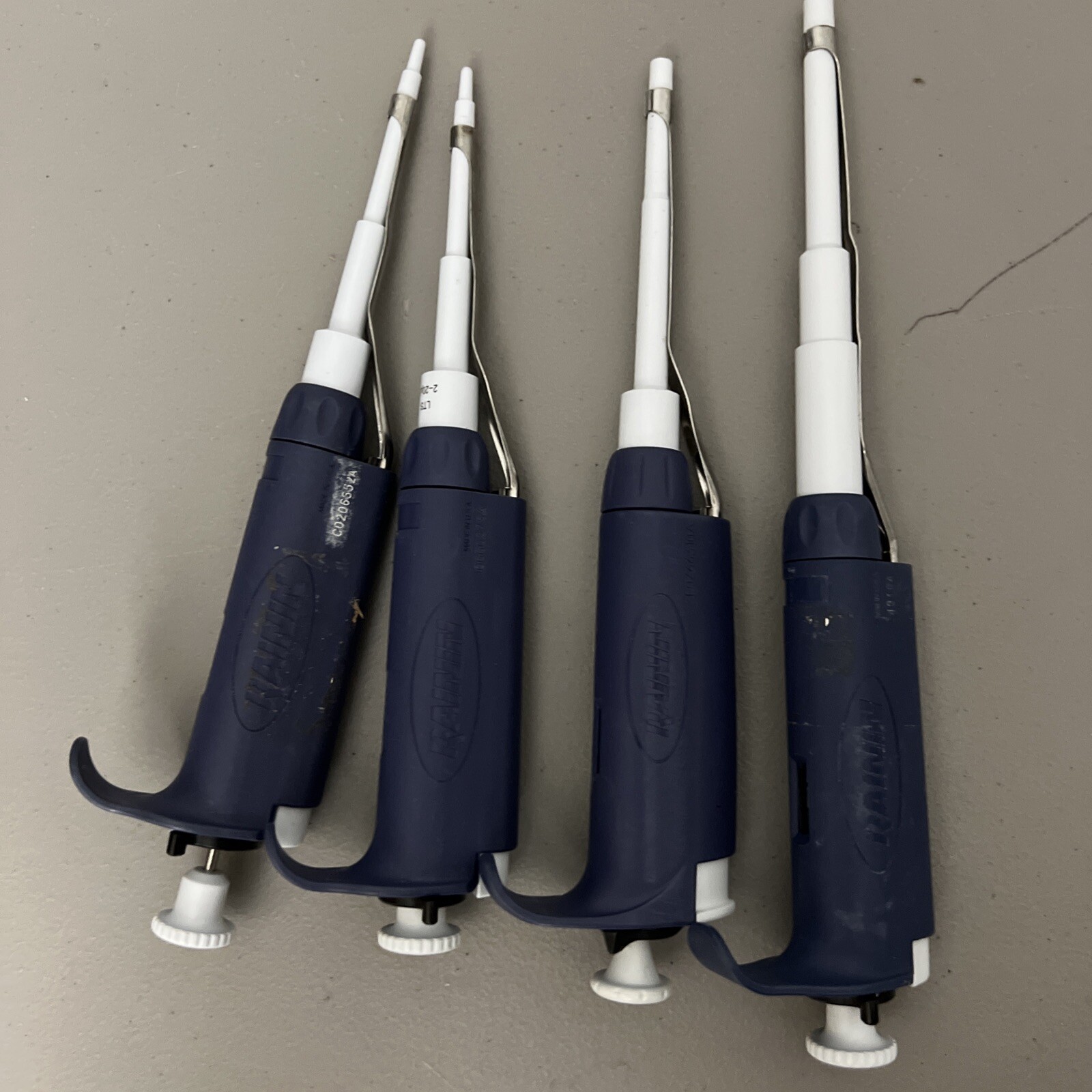 VERY NICE Set X4 Rainin Pipet Lite L10,L20,L200,L1000 LTS Pipette Pipetman