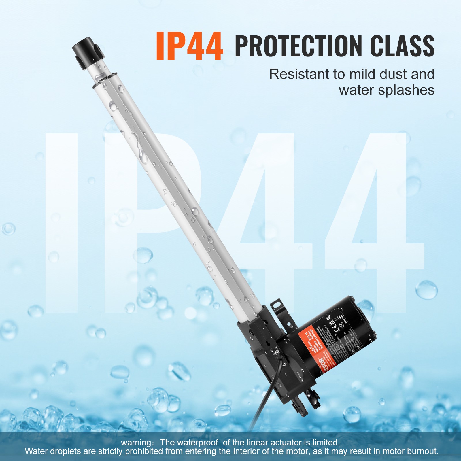 VEVOR Linear Actuator 12V 14In Heavy Duty 1320lbs/6000N 0.19″/s IP44 Protection