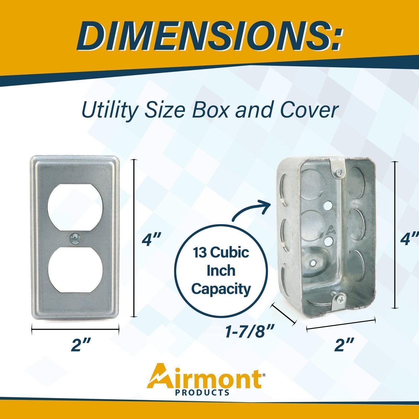Outlet Box Kit, 2×4» Utility Electrical Box, Duplex Receptacle 2×4» Cover