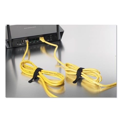 VELCRO Brand ONE-WRAP Pre-Cut Thin Ties, 0.5″ x 8″, Black/Gray, 50/Pack