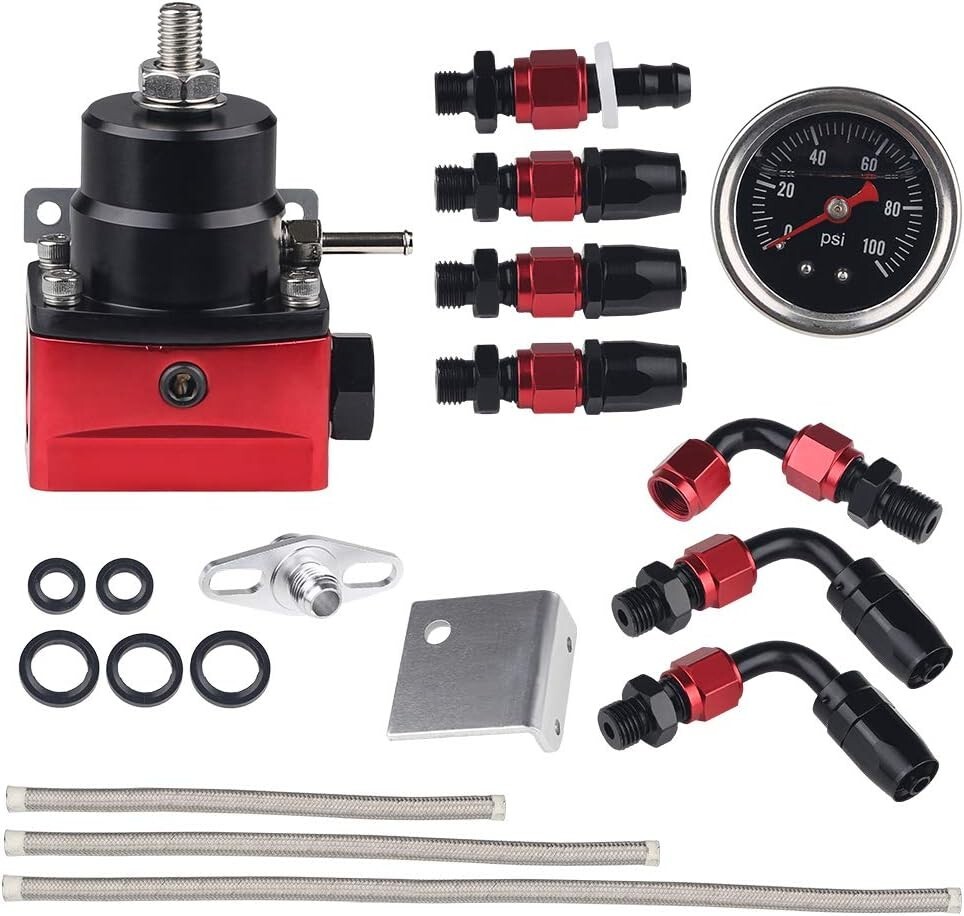 Kit De Regulador De Presion De Combustible Ajustable Universal De Aluminio Con