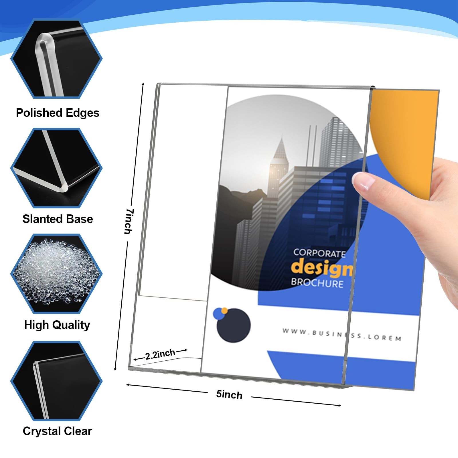 Acrylic Sign Holder 5×7 Inches, 13 Pack Clear Plastic Table Flyer Display Sta…