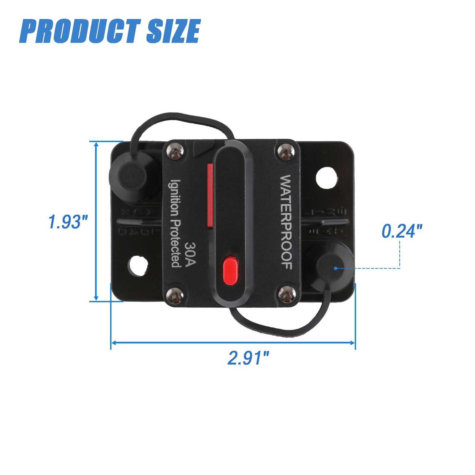 Car Circuit Breaker Fuse Reset 50-300 Amp 12V-48V DC Car Boat Auto Waterproof