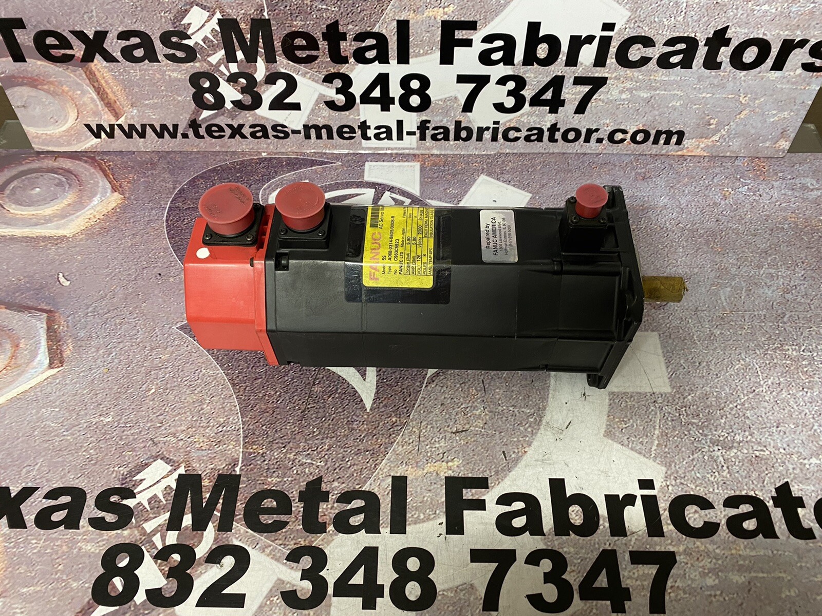 Fanuc AC Servo Motor 5S A06B-0314-B605/0008-R 3Ph, 5.90 Torque, 5.80Amp, 8 Poles