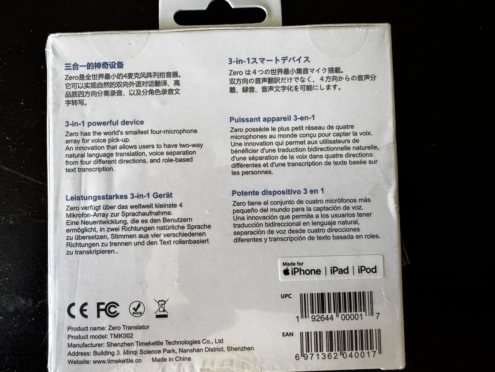 Timekettle WT2 Edge Translator Earbuds + Zero Translator Bundle NEW Open Box