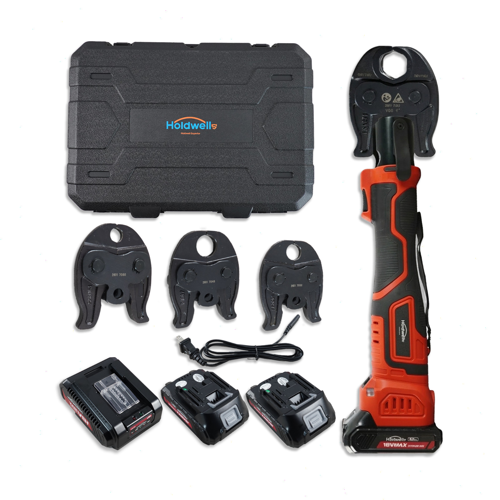 ProPress Mini Press Tool Kit, 18V Electric Pipe Crimping Tool for 1/2″, 3/4″, 1″