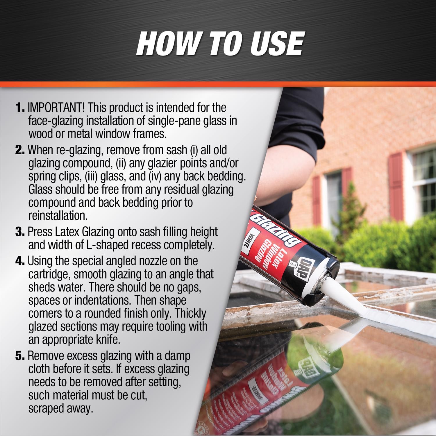 DAP 12108 Fast Drying Ready-to-Use Latex Window Glazing 10.1 oz. (Pack of 12)