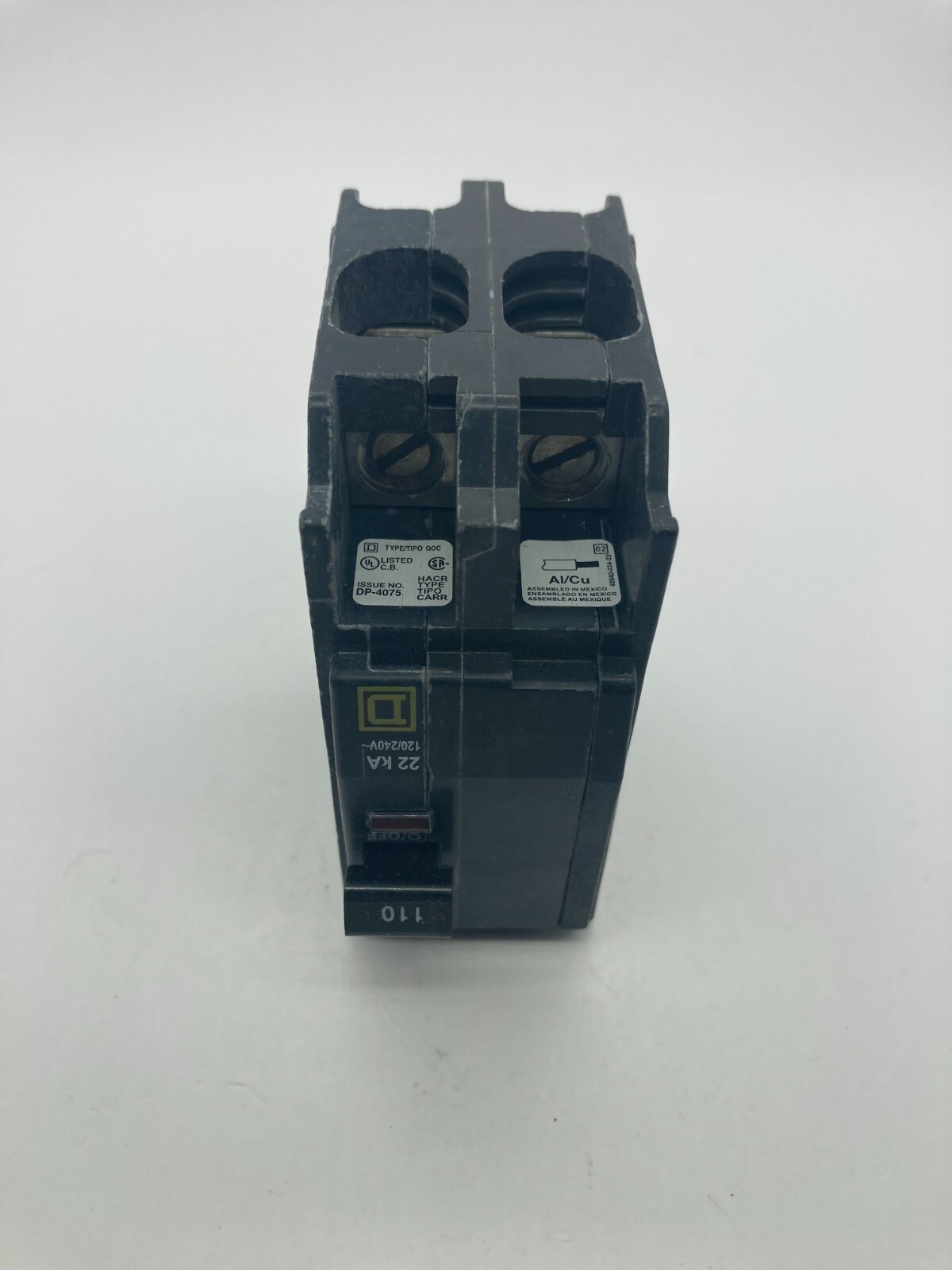 Square D QO2110VH 22K 2 Pole 110 Amp 120 240V AC QO Plug In Main Circuit Breaker