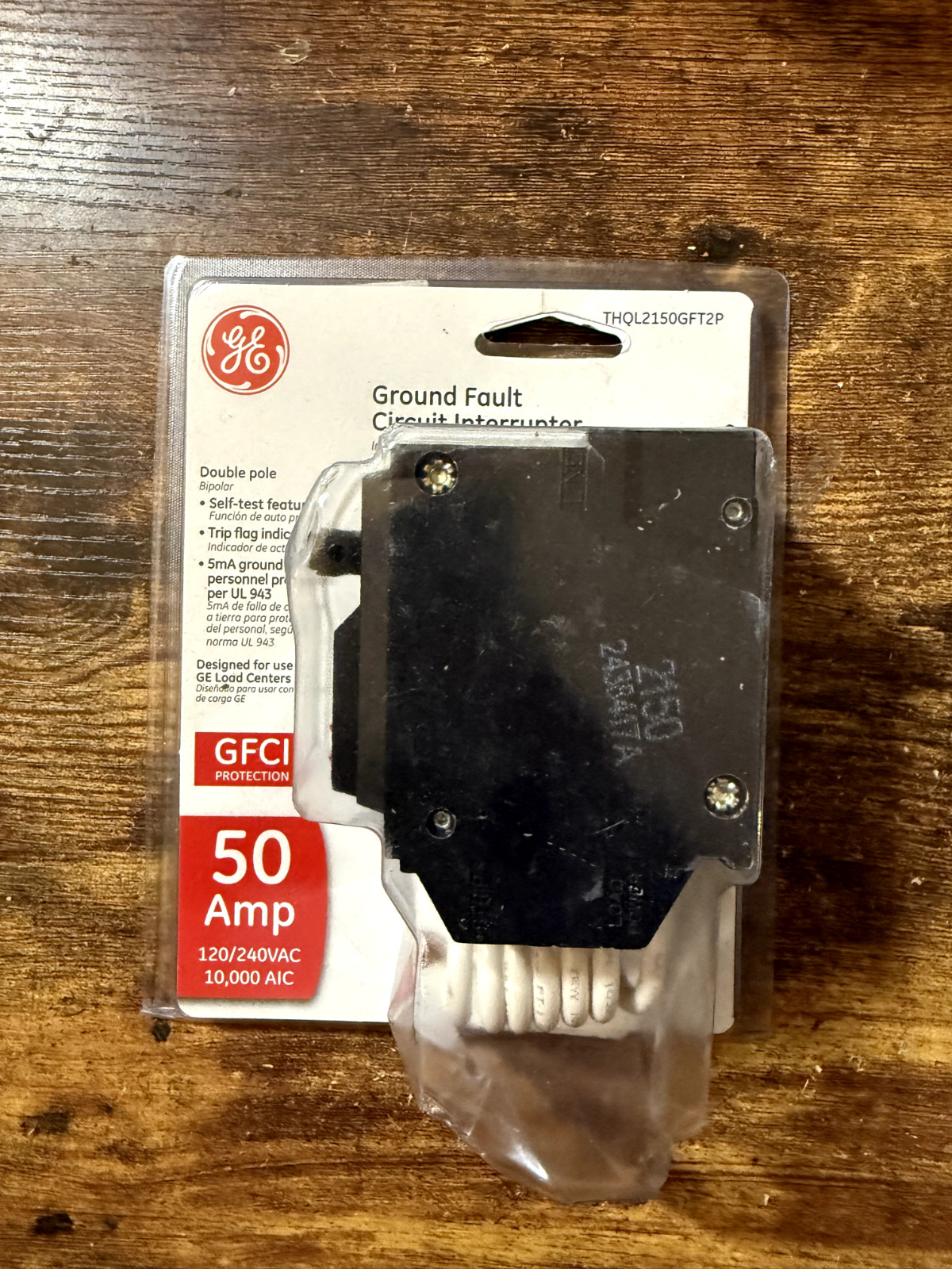 GE THQL2150GFT2P Ground Fault Circuit Interrupter 50A 120/240 VAC