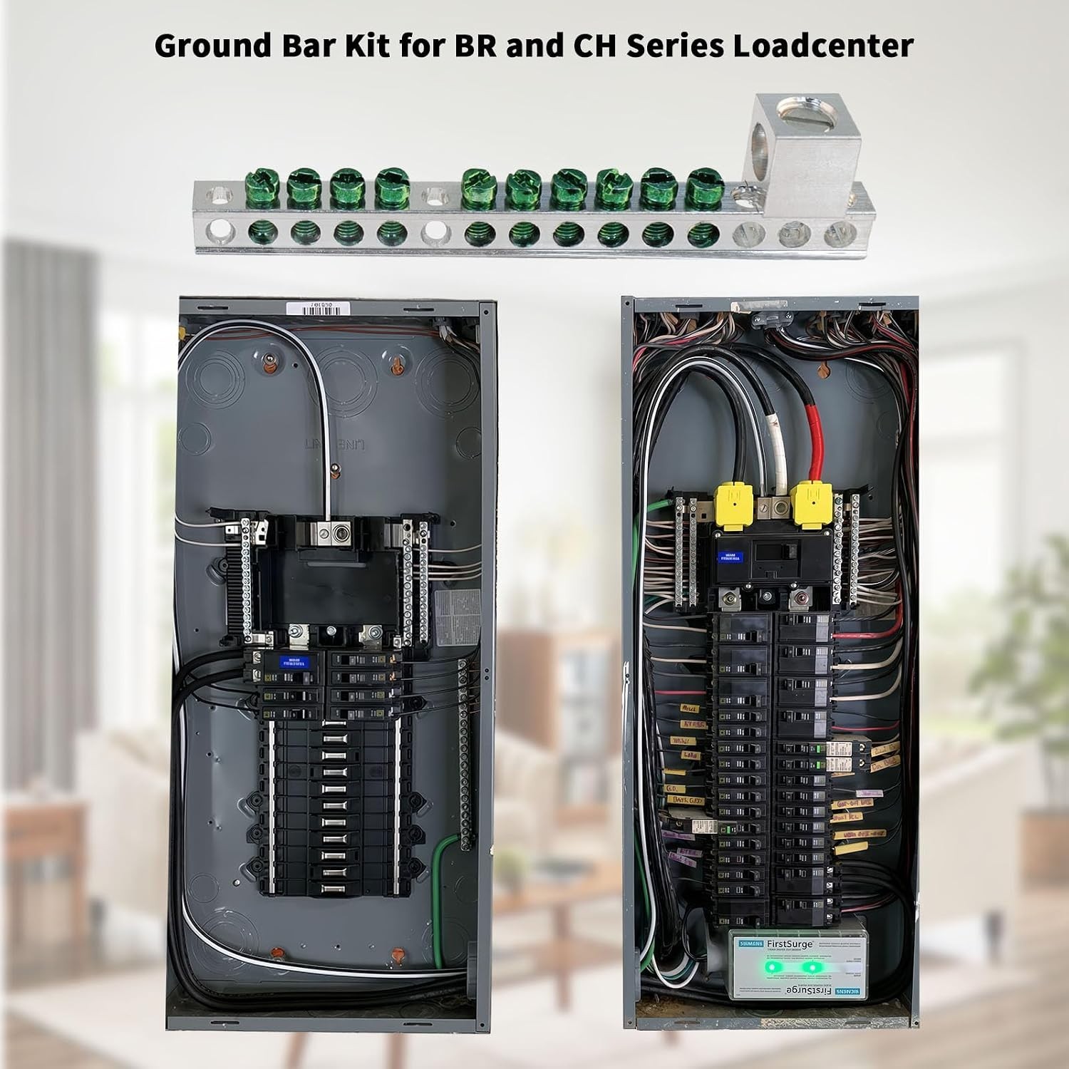 Ground Bar Kit for Eaton BR and CH Series Load Centers | 10 Terminal Groundin…