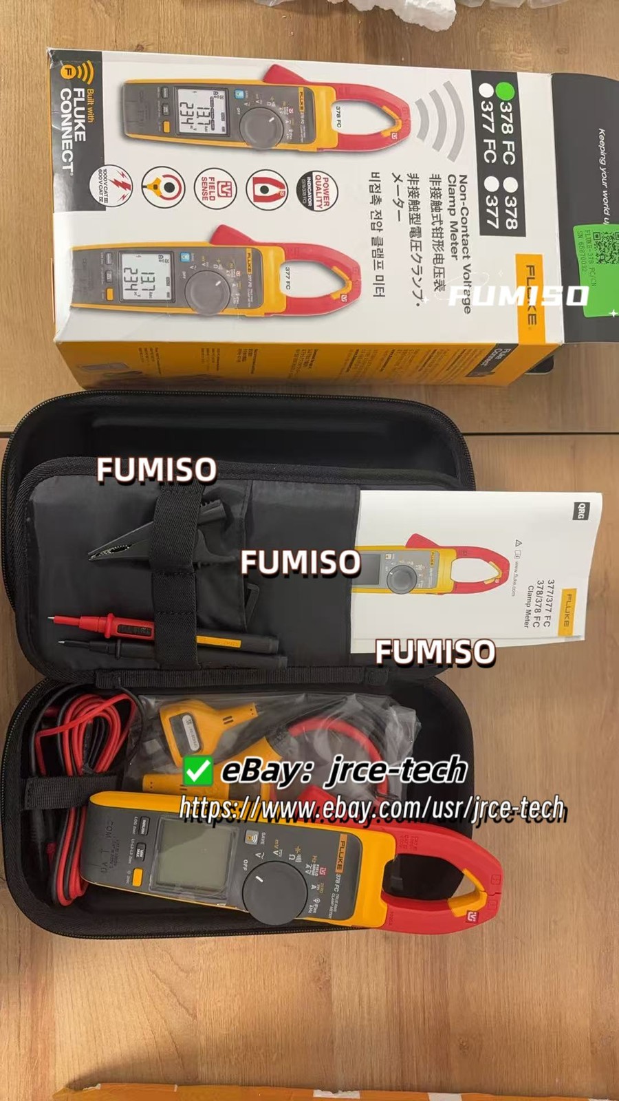 1 PCS NEW Fluke 378 FC Non-Contact Voltage Clamp Meter&jrce