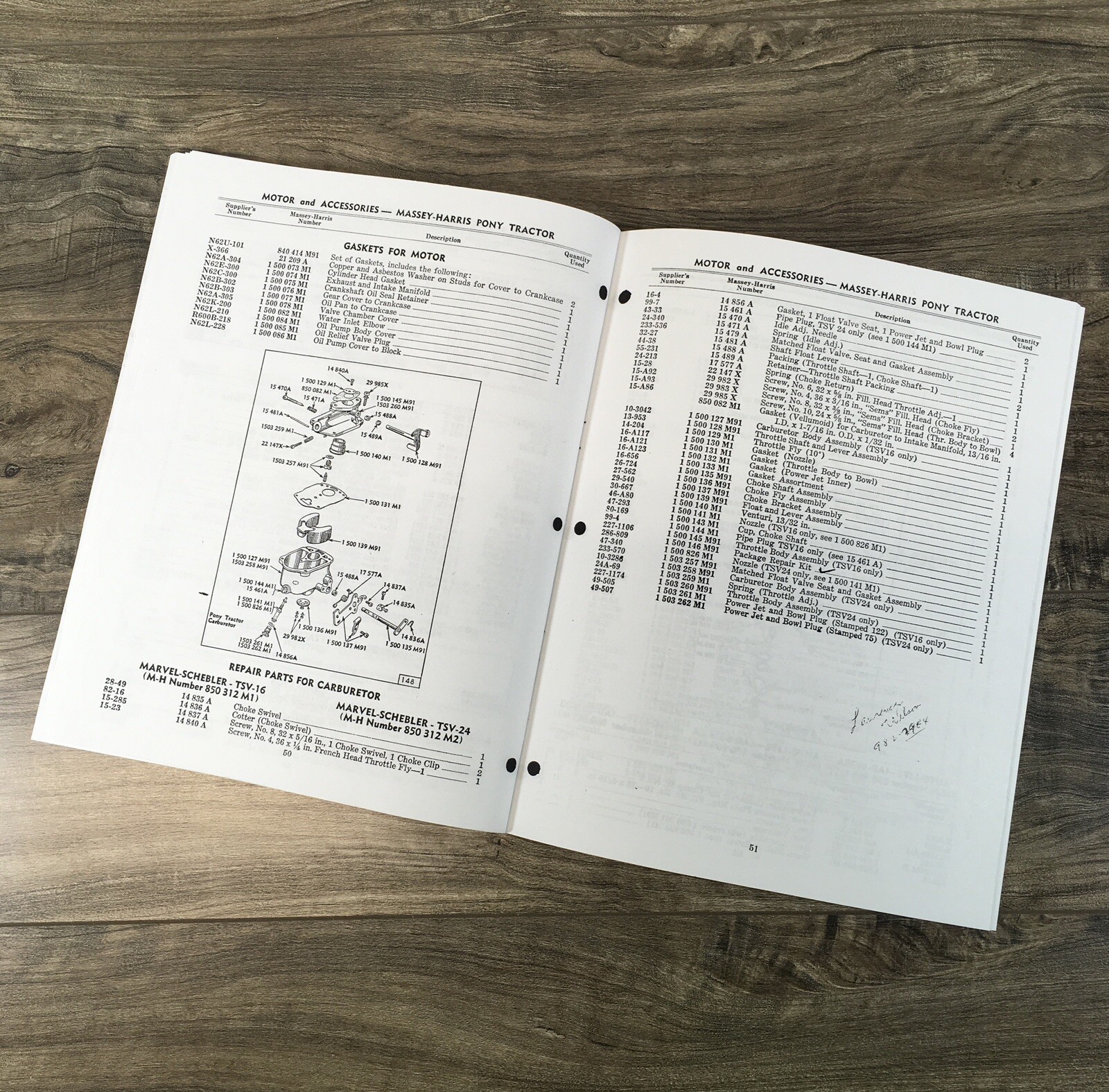 Massey Harris Pony Tractor Parts Catalog Repair List Manual Motor Accessories