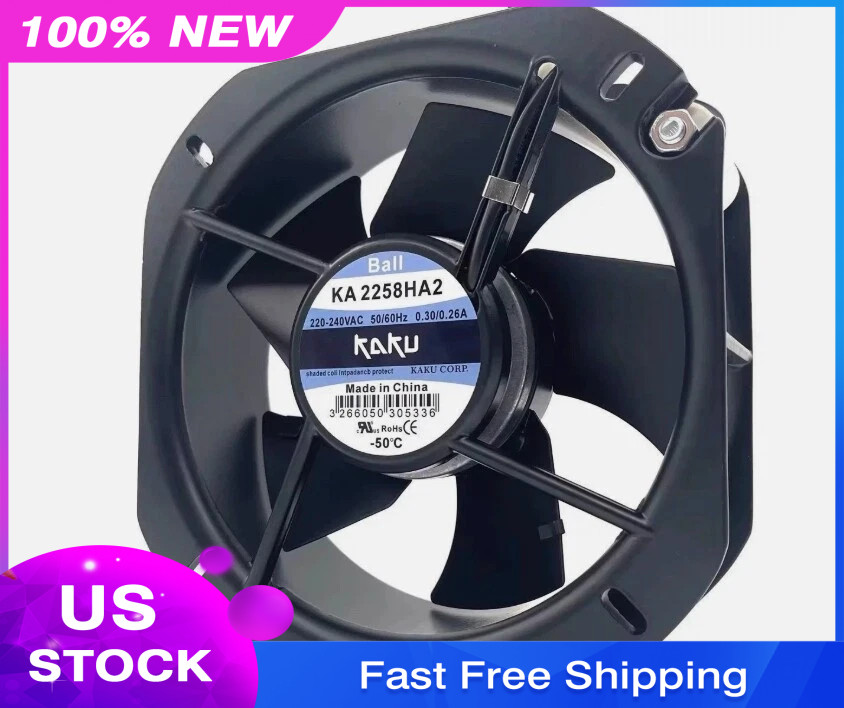 1PC new for KAKU KA2258HA2 AC220V-240V 0.3/0.26A 22580 22.5CM Metal Axial Fan