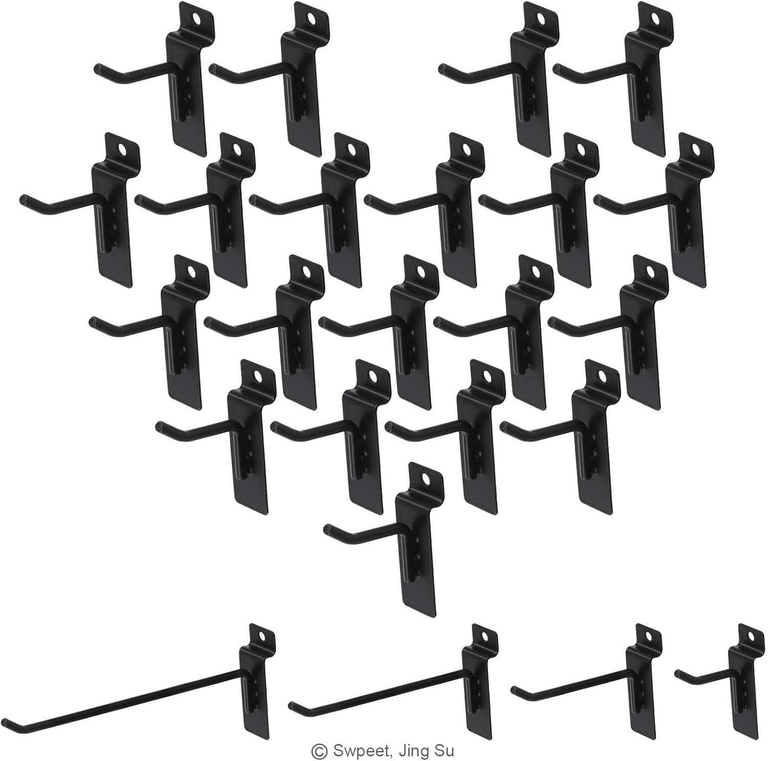 20Pc Heavy Duty 2-Inch Slatwall Hooks Assortment for Garage & Retail Display