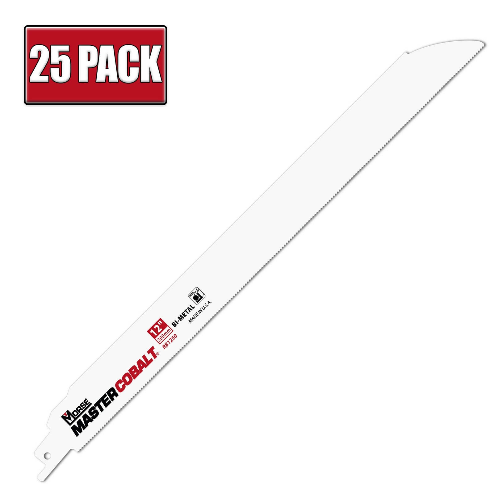 12″ x .05″ 14 TPI Morse Master Cobalt Bi-Metal Reciprocating Saw Blade – 25 Pack