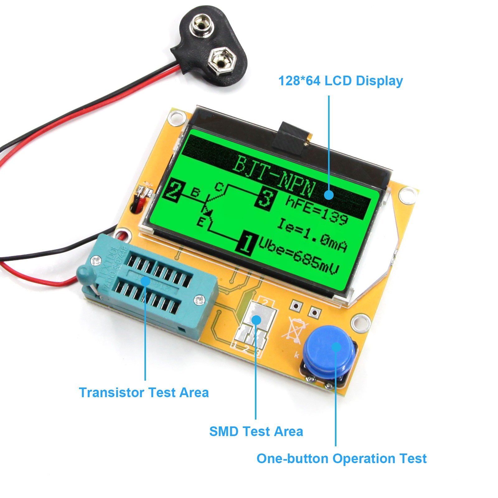 Digital LCD Component Tester Transistor Diode Capacitor Resistor Inductor Meter