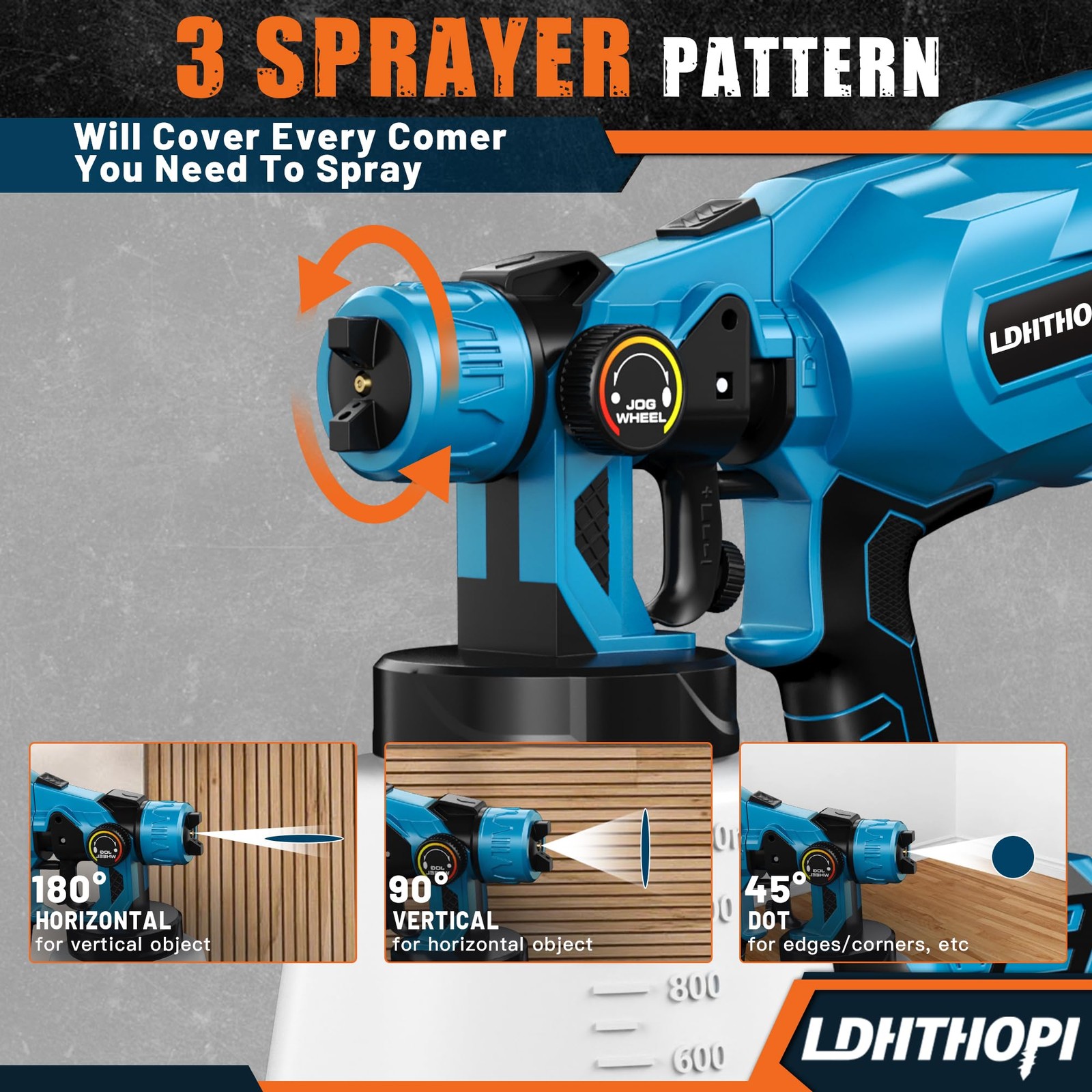 Ldhthopi Cordless Paint Sprayer 2 Batteries 1000W Hvlp 21V Battery Powered