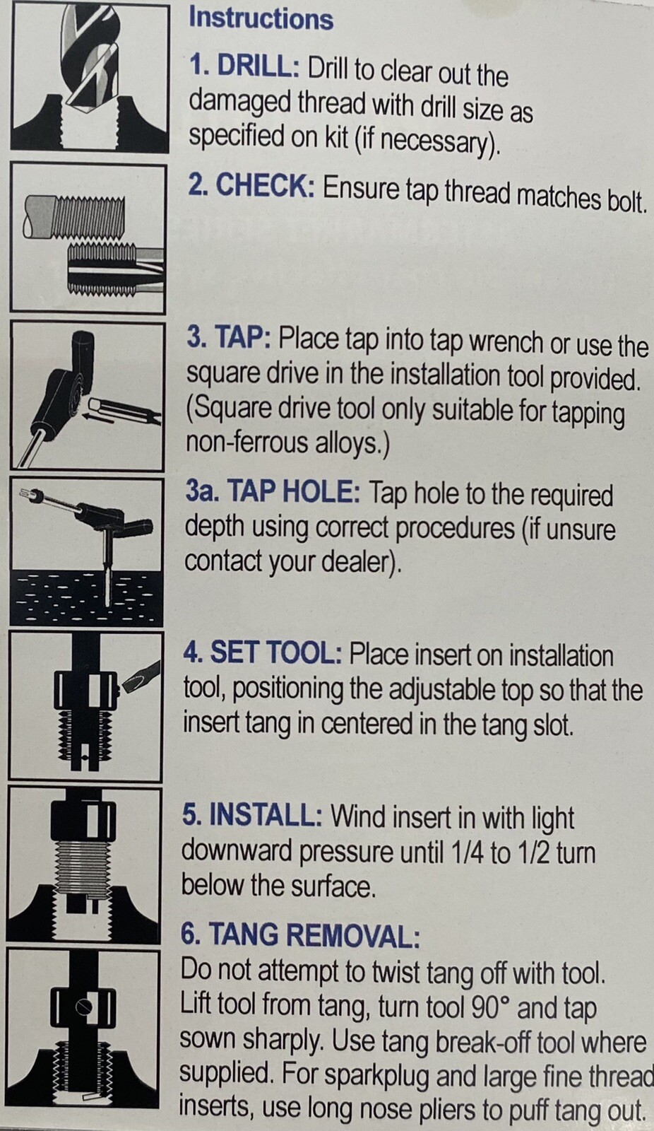 Recoil Thread Repair Kit M10 – 1.5 Part NO: 35105