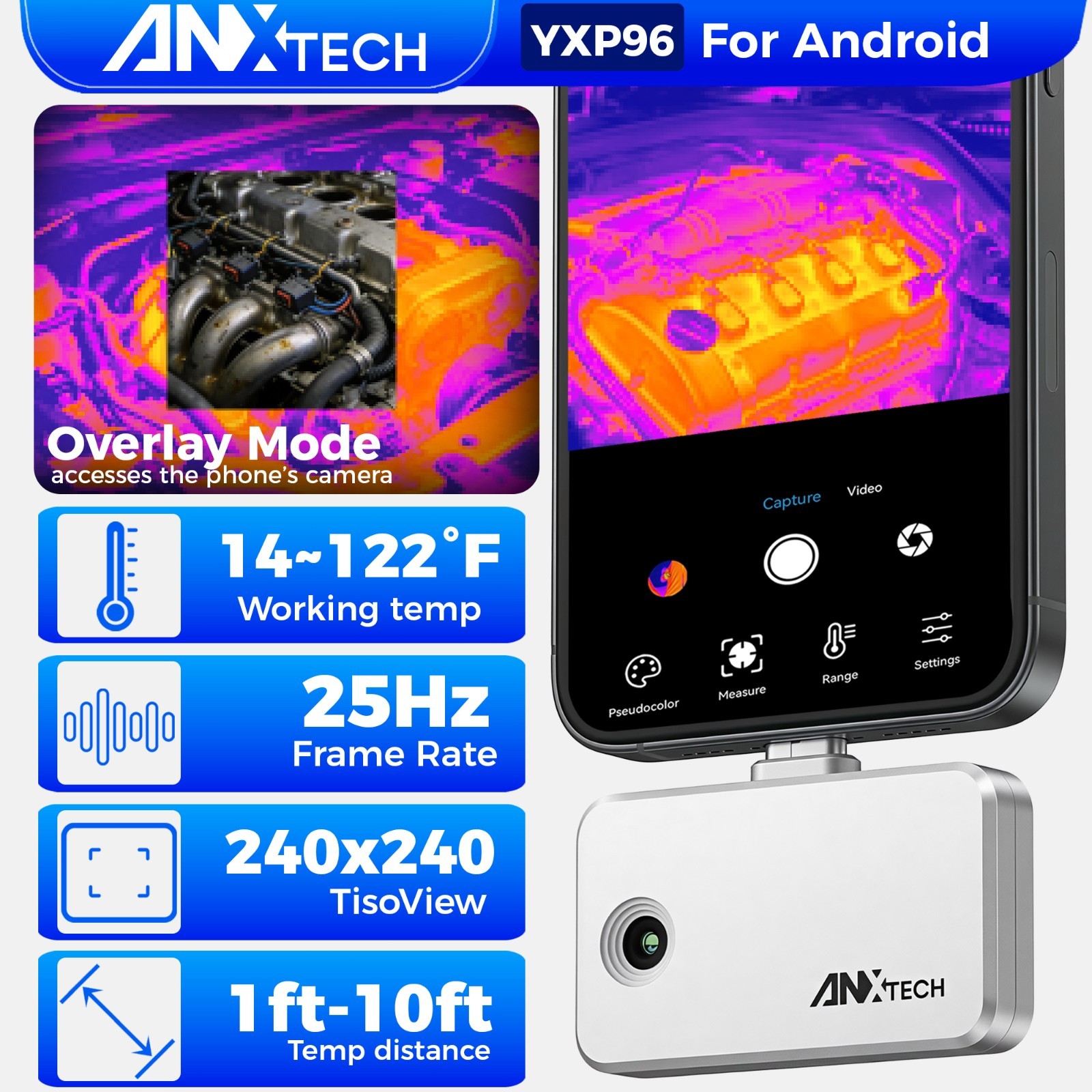 ANXTECH Infrared Thermal Imaging Camera for Android TISR Resolution 240*240