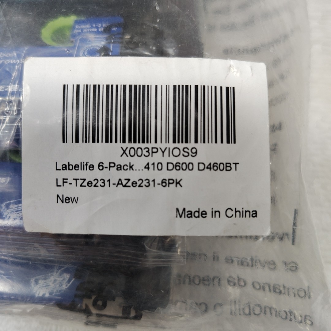 Labelife White Laminated Label Tape 12mm x .47″ for Brother P Touch D600 12 Pack