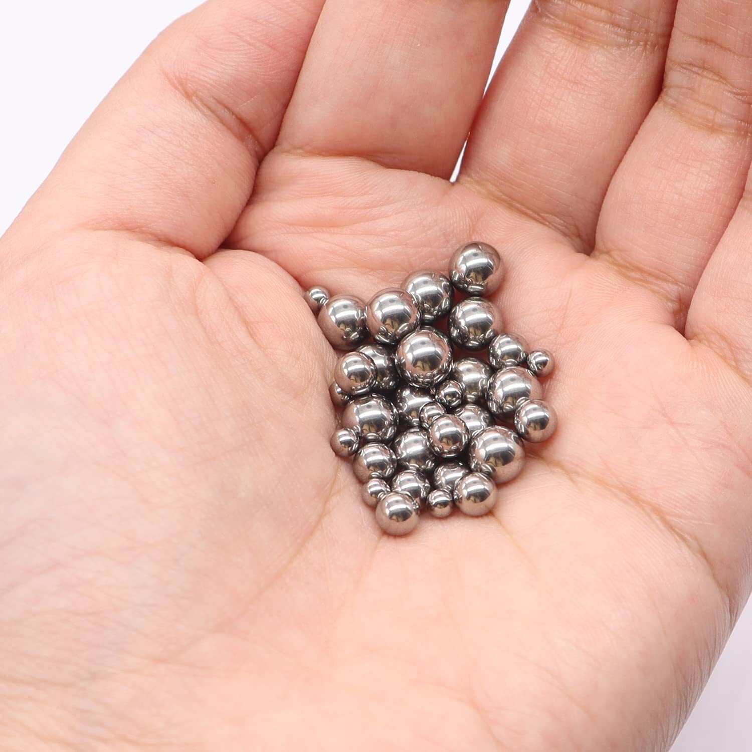 600 Pcs Metric Precision Steel Bearing Balls Assorted Stainless Steel Loose Bic