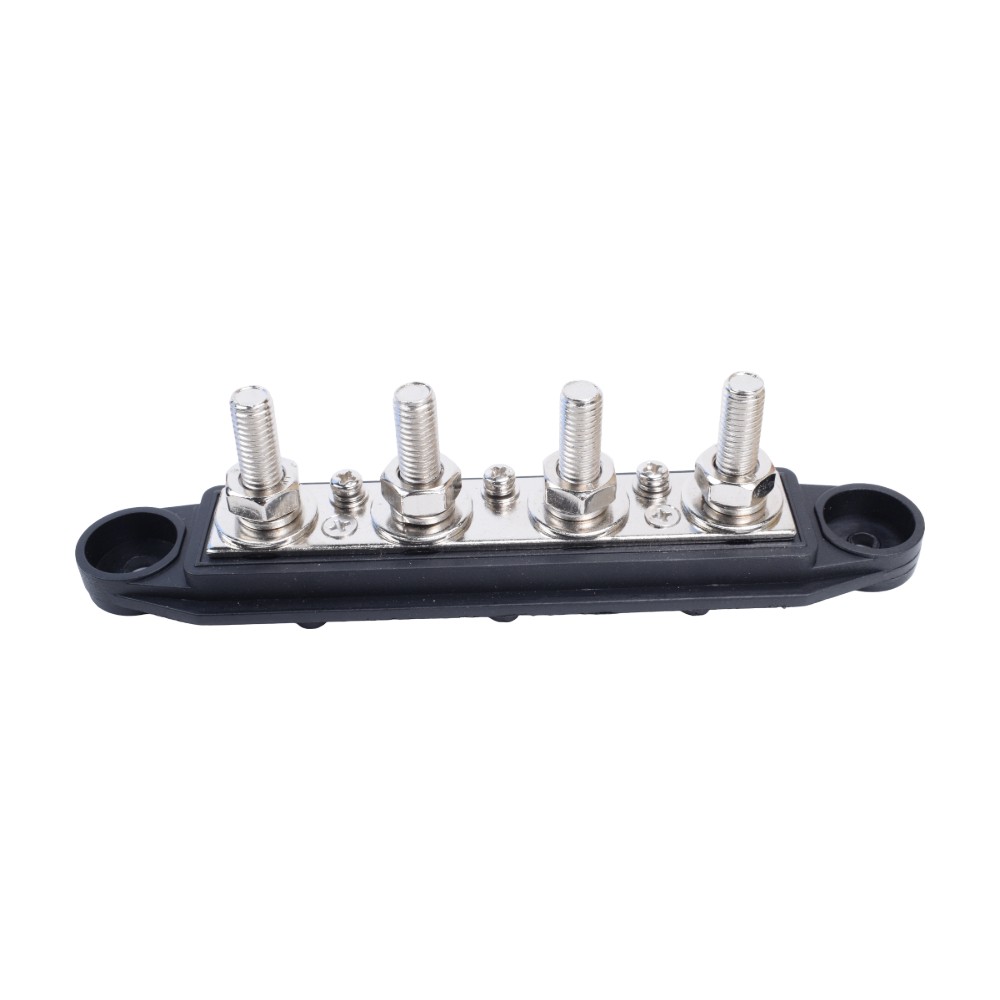Red & Black 5/16″ 4 Stud Power Distribution Busbar Bus Bar With Cover Fast Ship
