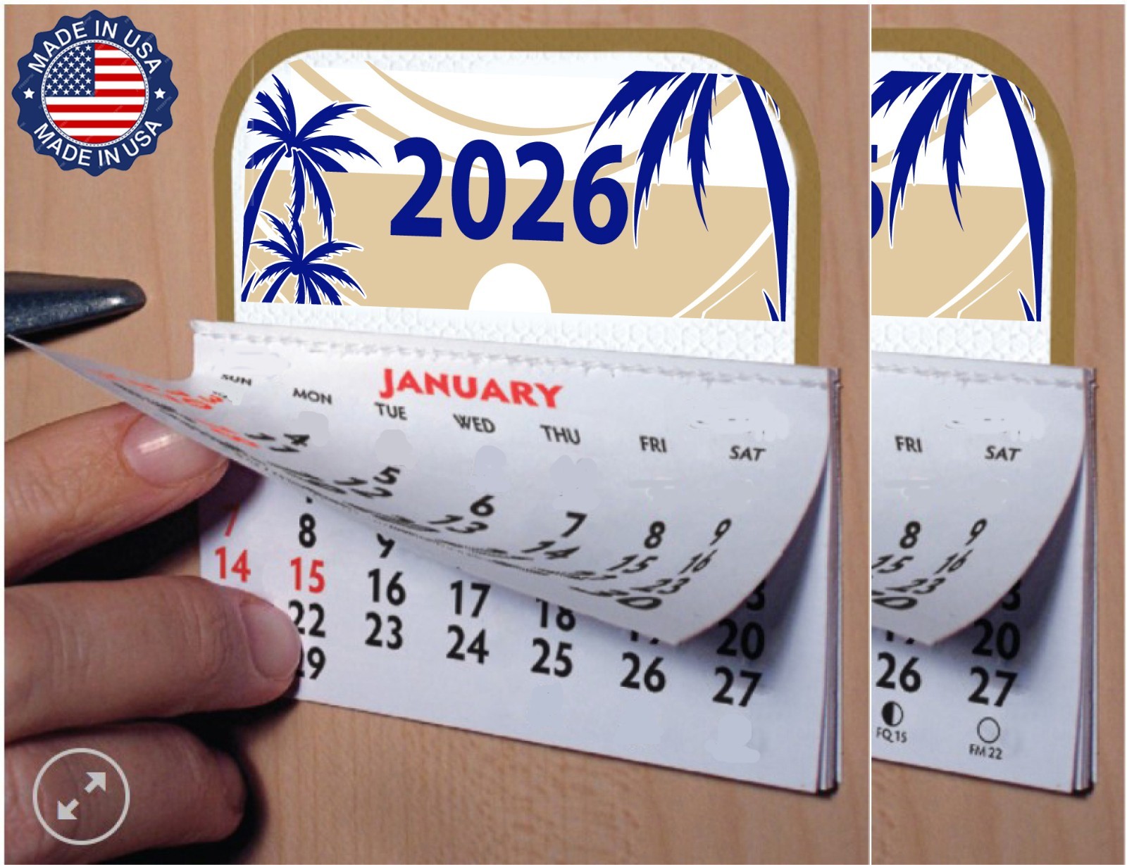 MINI STICK-ON 2026 WALL CALENDARS. FOR CAR, TRUCK, REFRIGERATOR, HOME, OFFICE.