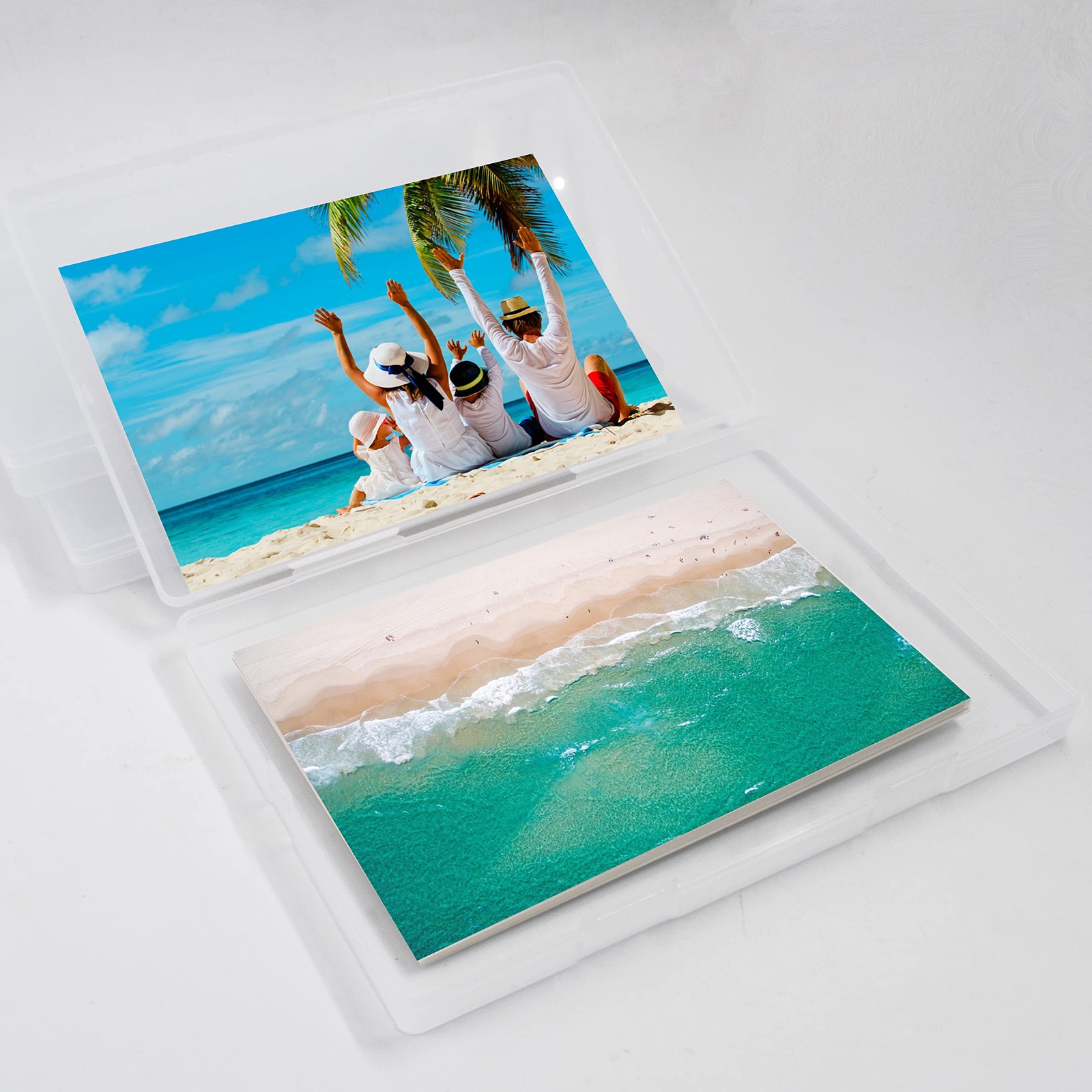 4 Pack Scrapbooking Paper Storage File Boxes B6 Plastic Box for Documents Mag…