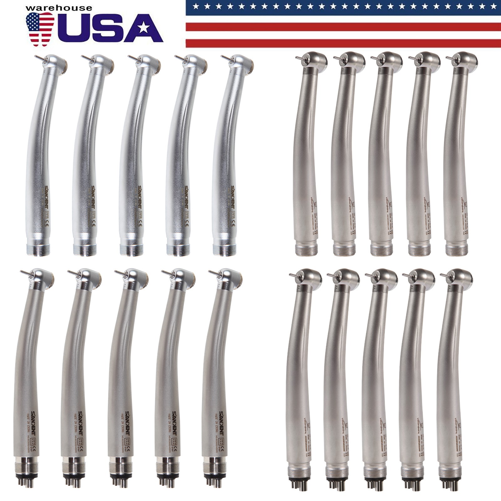 NSK Style Dental High Speed Handpiece (LED E-generator) Push Button Type 2/4Hole