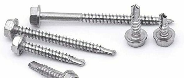 Hex Washer Head #8 x 1/2 – 2″ Indented Unsloted Self Drilling screws zinc