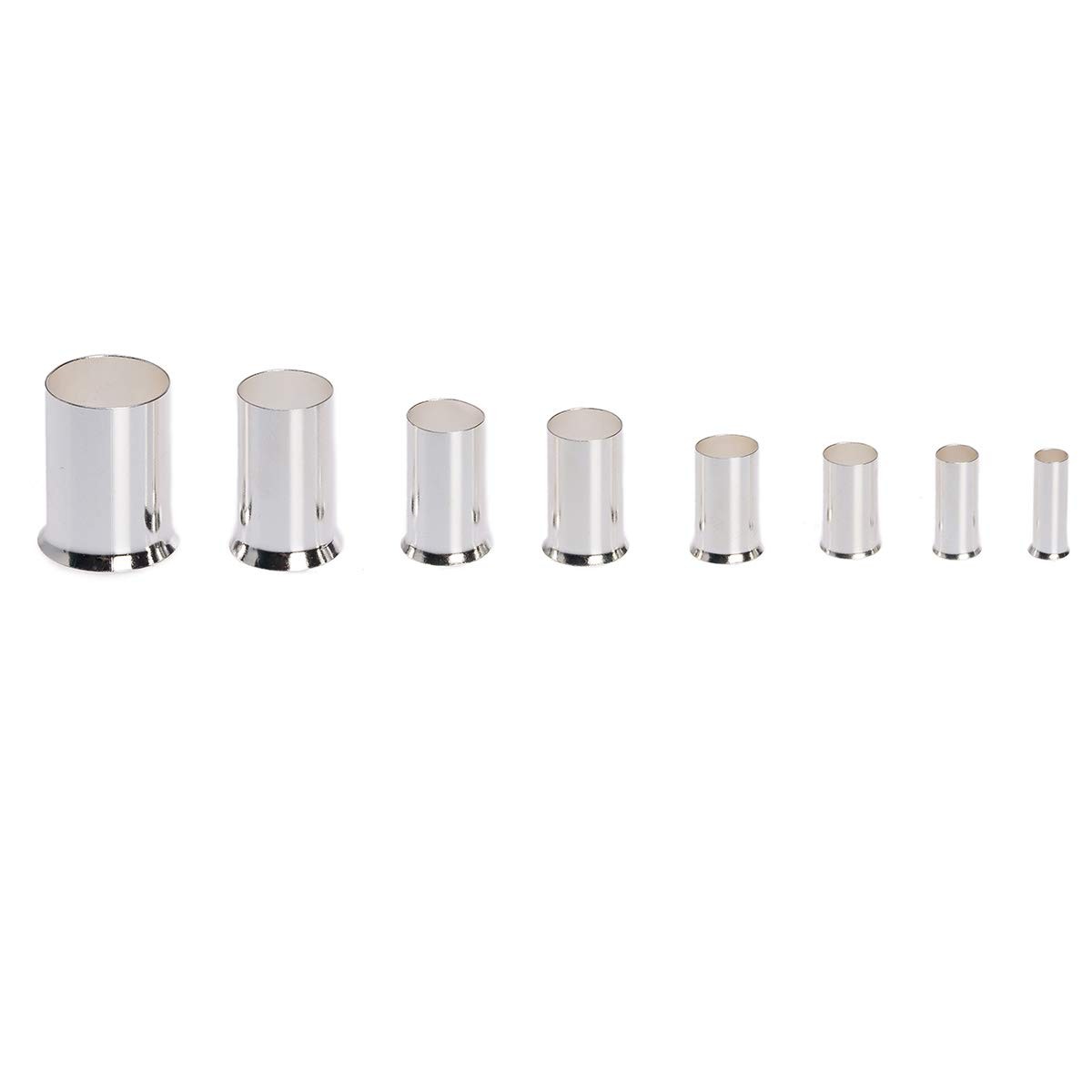 300Pcs 12 10 8 6 4 2 1/0 2/0 Wire Ferrule Tinned Copper Crimp Silver