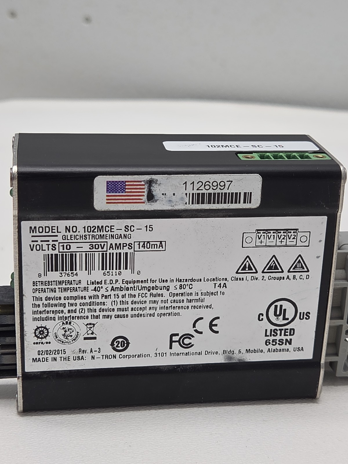 N-Tron 105FXE-ST-15 5-Port Industrial Ethernet Switch 15km Singlemode Fiber
