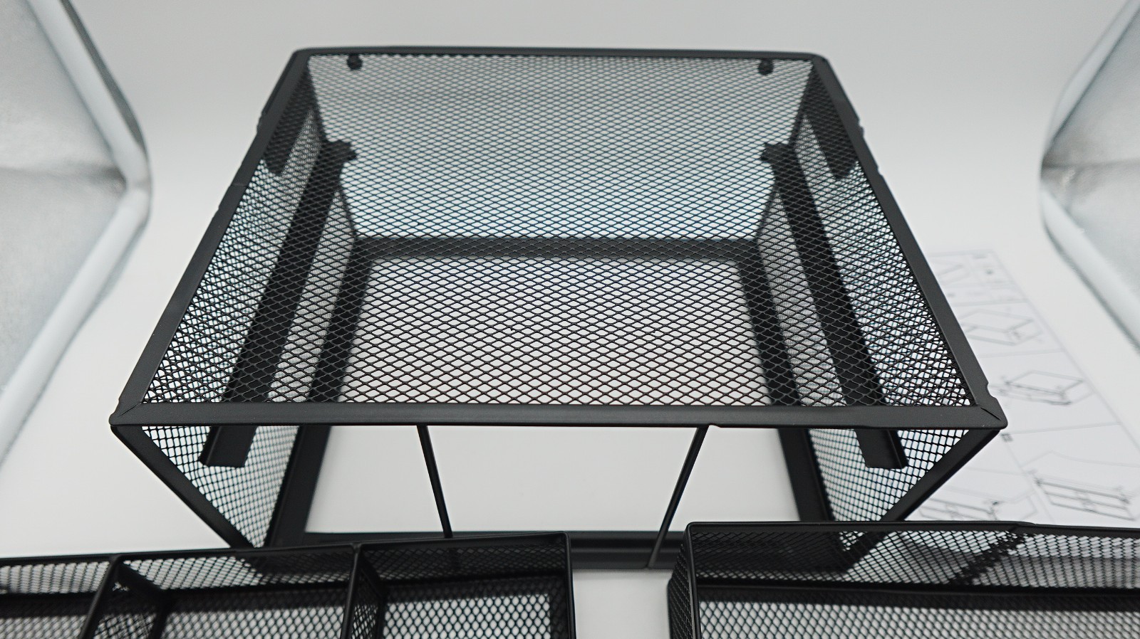 2-tier Black Mesh Under Desk Drawer Organizer Storage Tray Slide Out Space Saver