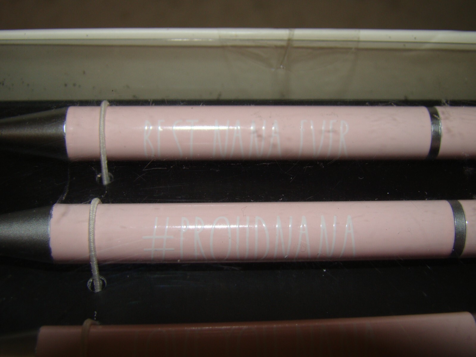 New Rae Dunn 3 Piece Best Nana Ever Love you Nana Pink Ballpoint Pen Set