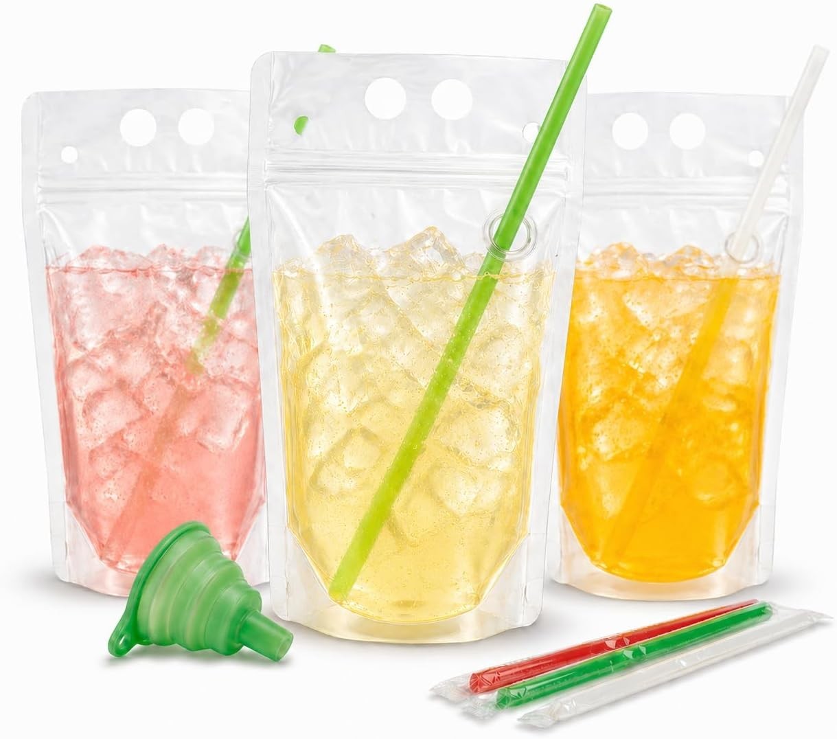 BPA-Free Resealable Beverage Pouches – 100 Count, Spill-Resistant and Reusable