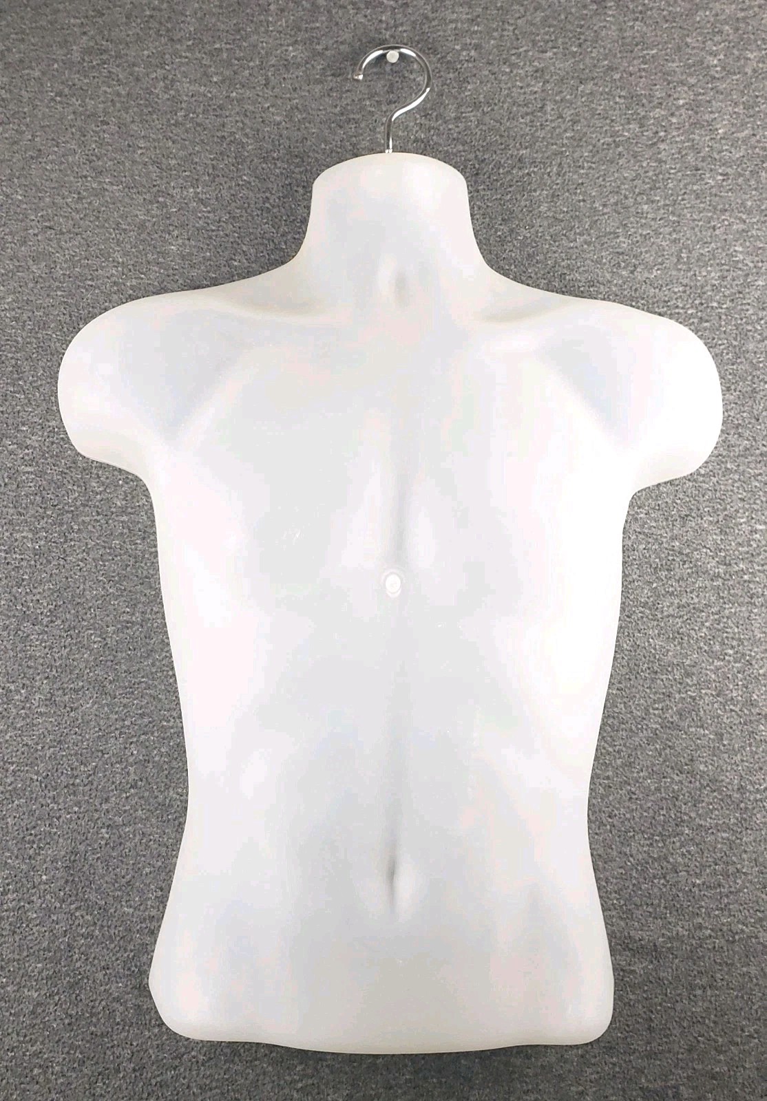 Molded Man’s Shirt Torso Frosted Fits S – L Hanging Male Mannequin White Frosted