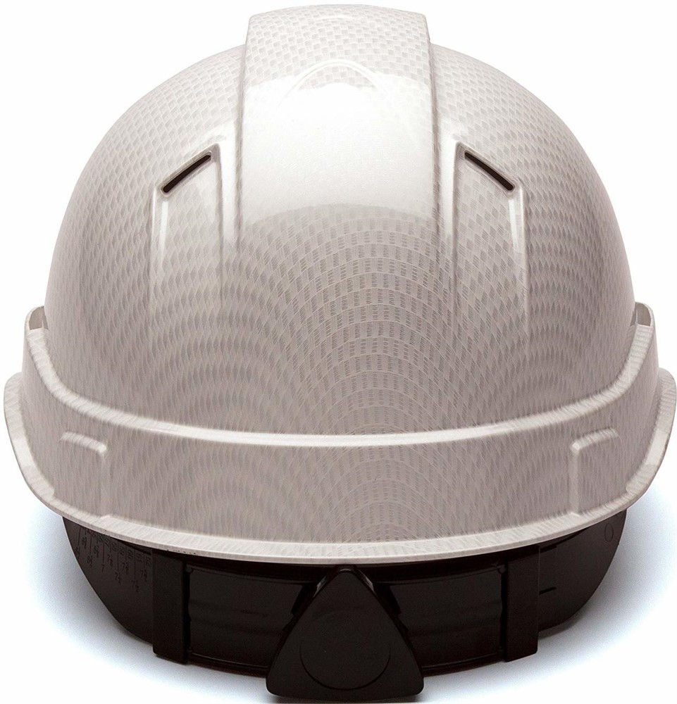 Pyramex Ridgeline Cap Style Vented Hard Hat with 4pt Suspension – White Graphite
