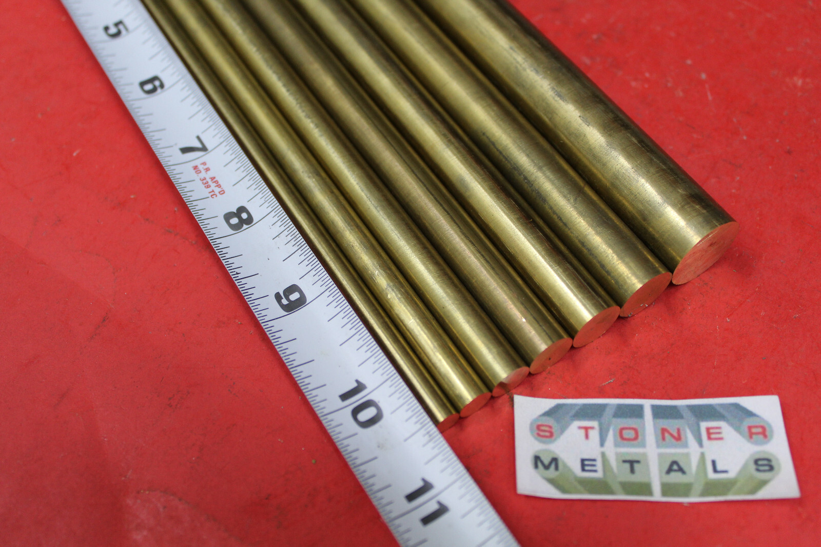 7 Pieces 1/4″, 5/16″, 3/8, 7/16, 1/2″, 9/16, 3/4″ 360 BRASS SOLID ROD 10.5″ long