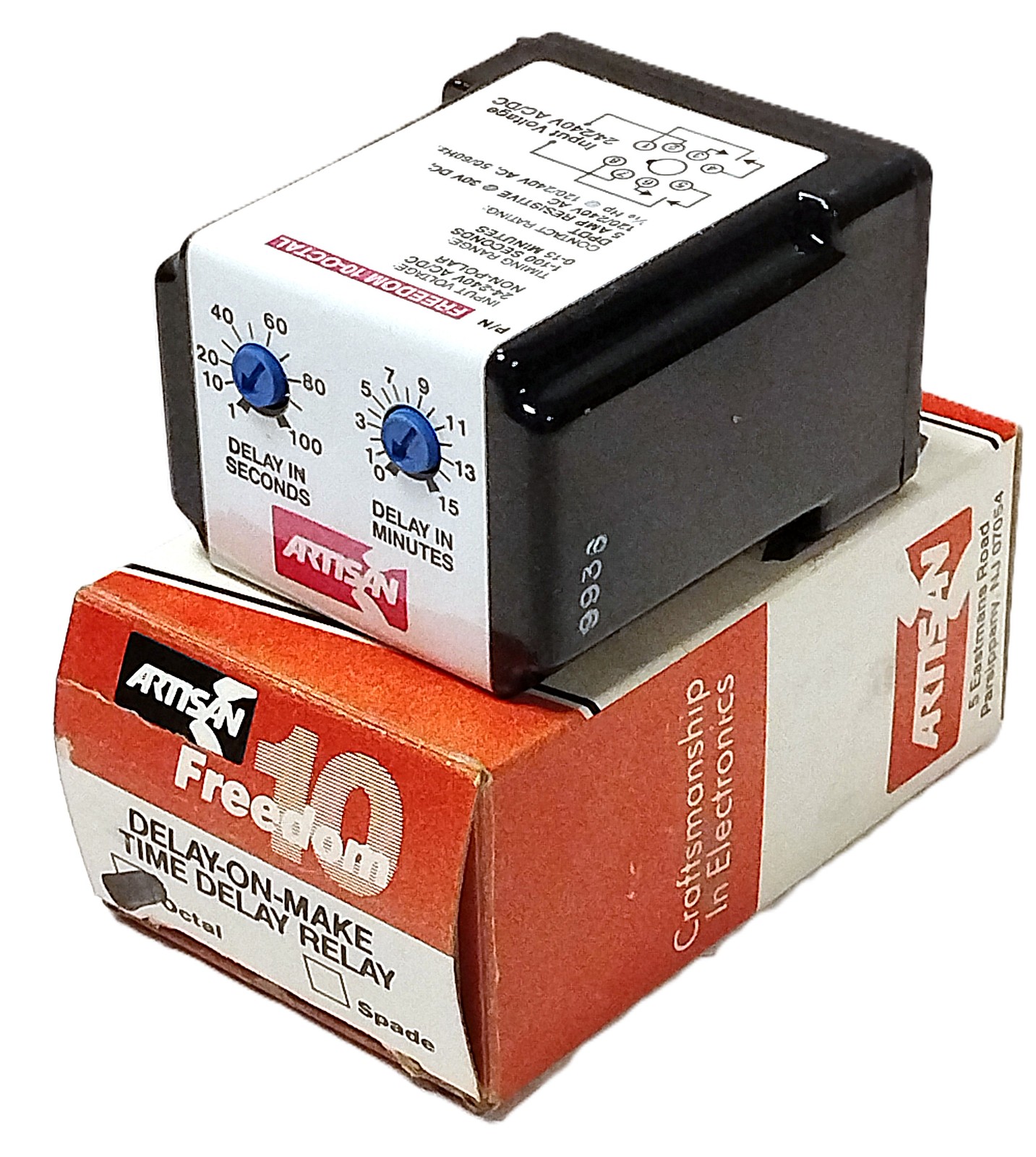 Artisan FREEDOM10/OCTAL 24-240 V AC 5 A Adjustable Delay-On Time Delay Relay